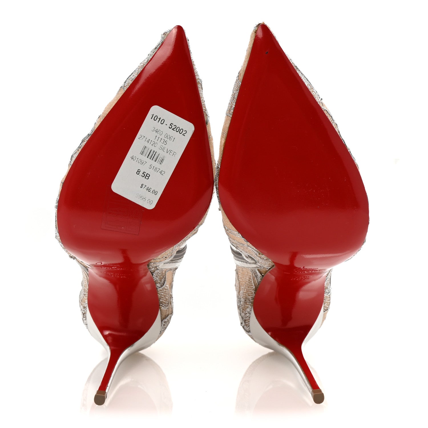 Lace Lurex Specchio Gipsybootie 100 Ankle Boots 38.5 Version Silver