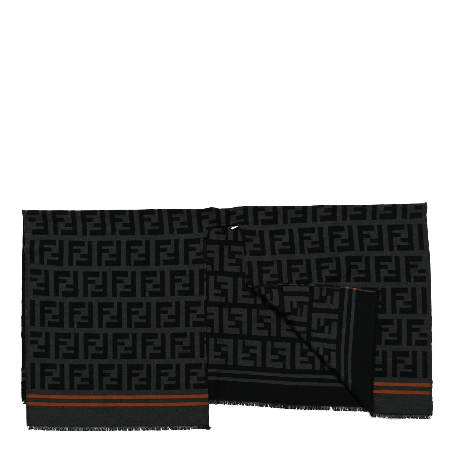 Wool Silk FF Poncho Black