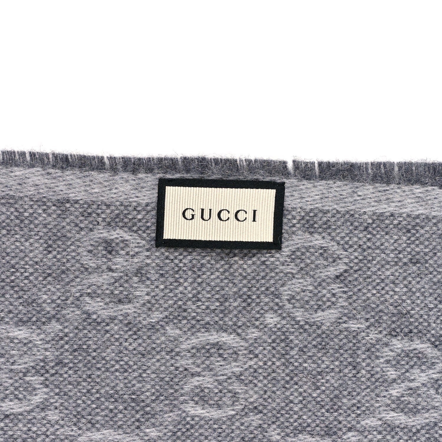 Wool Angora Monogram Web New Nikky Scarf Zinc Blue