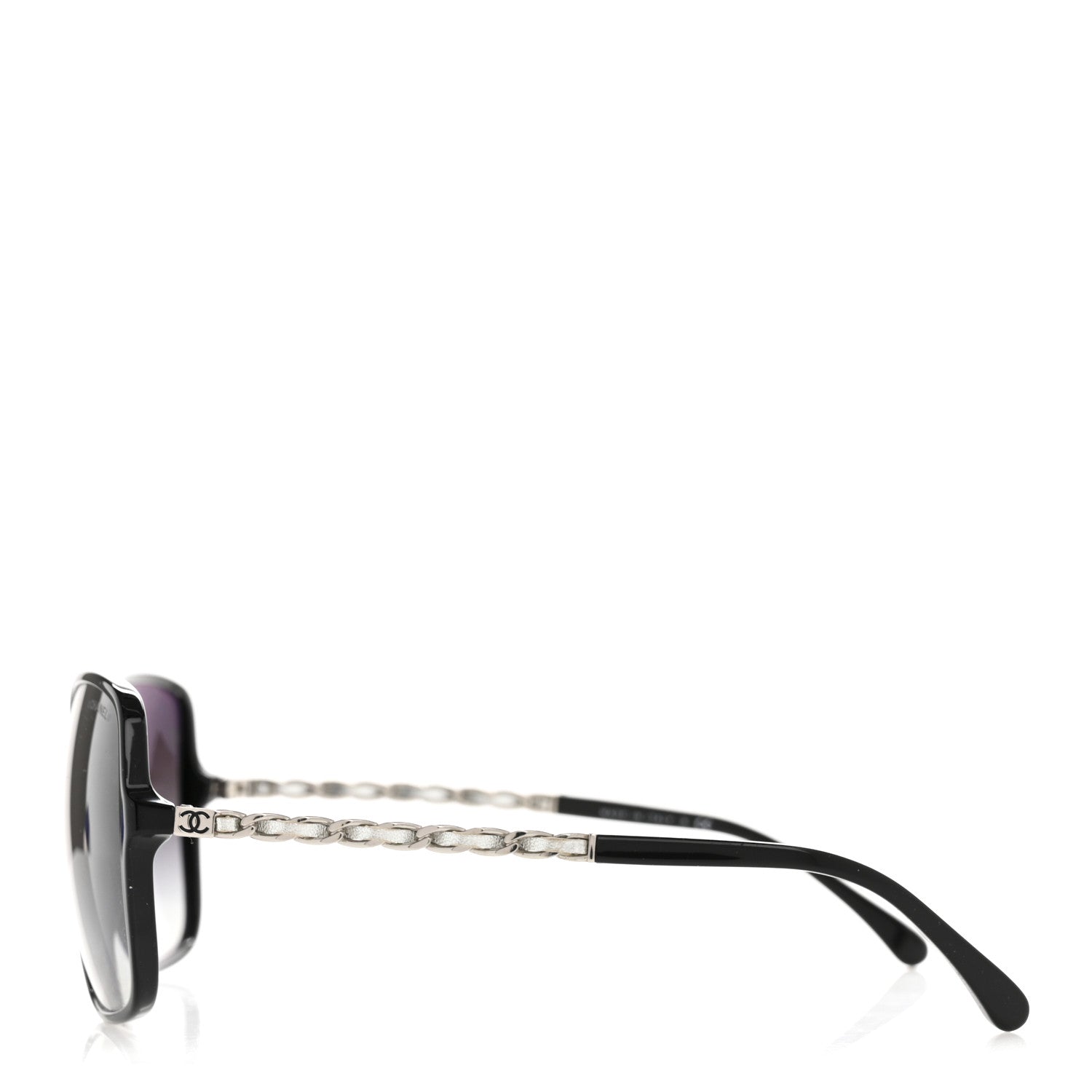 Lambskin Square Chain Sunglasses 5210-Q Black