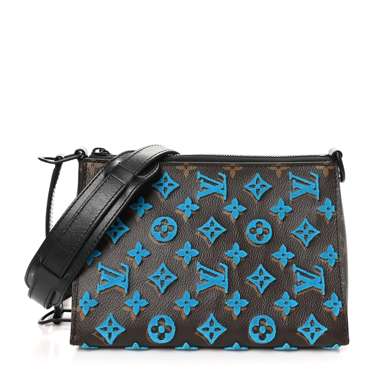 Monogram Tuffetage Triangle Messenger Turquoise