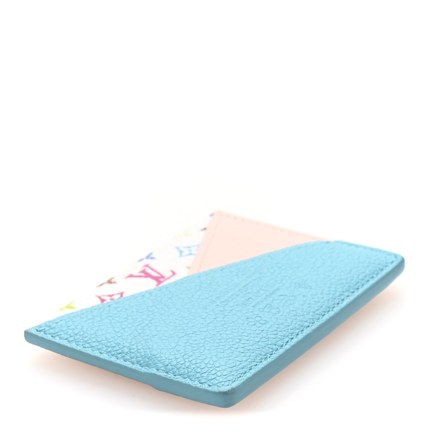 LV X TM Monogram Multicolor Criss-Cross Card Holder Kabira Blue Rose