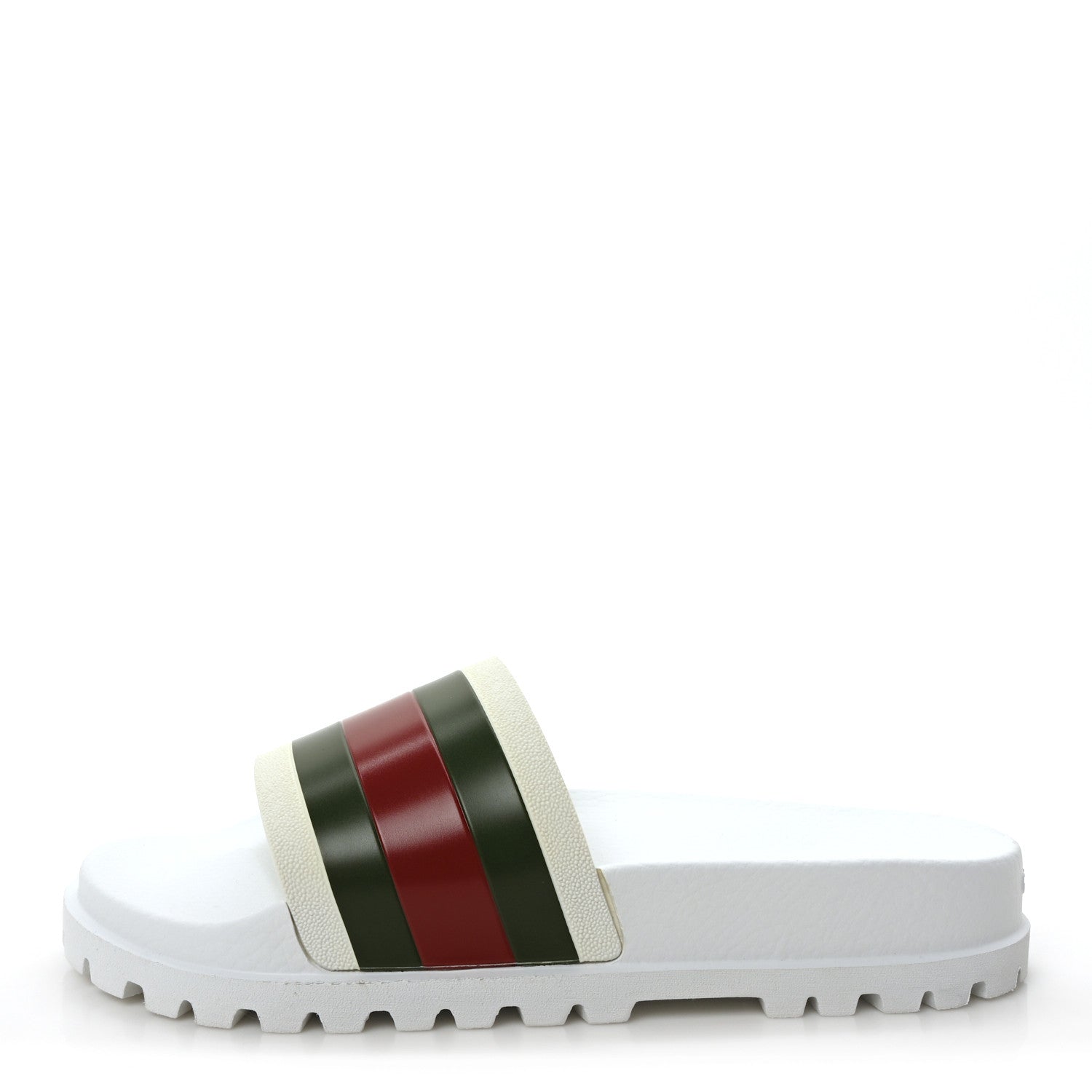 Rubber Web Mens Lug Sole Slide Sandals 8 Great White Vert Red