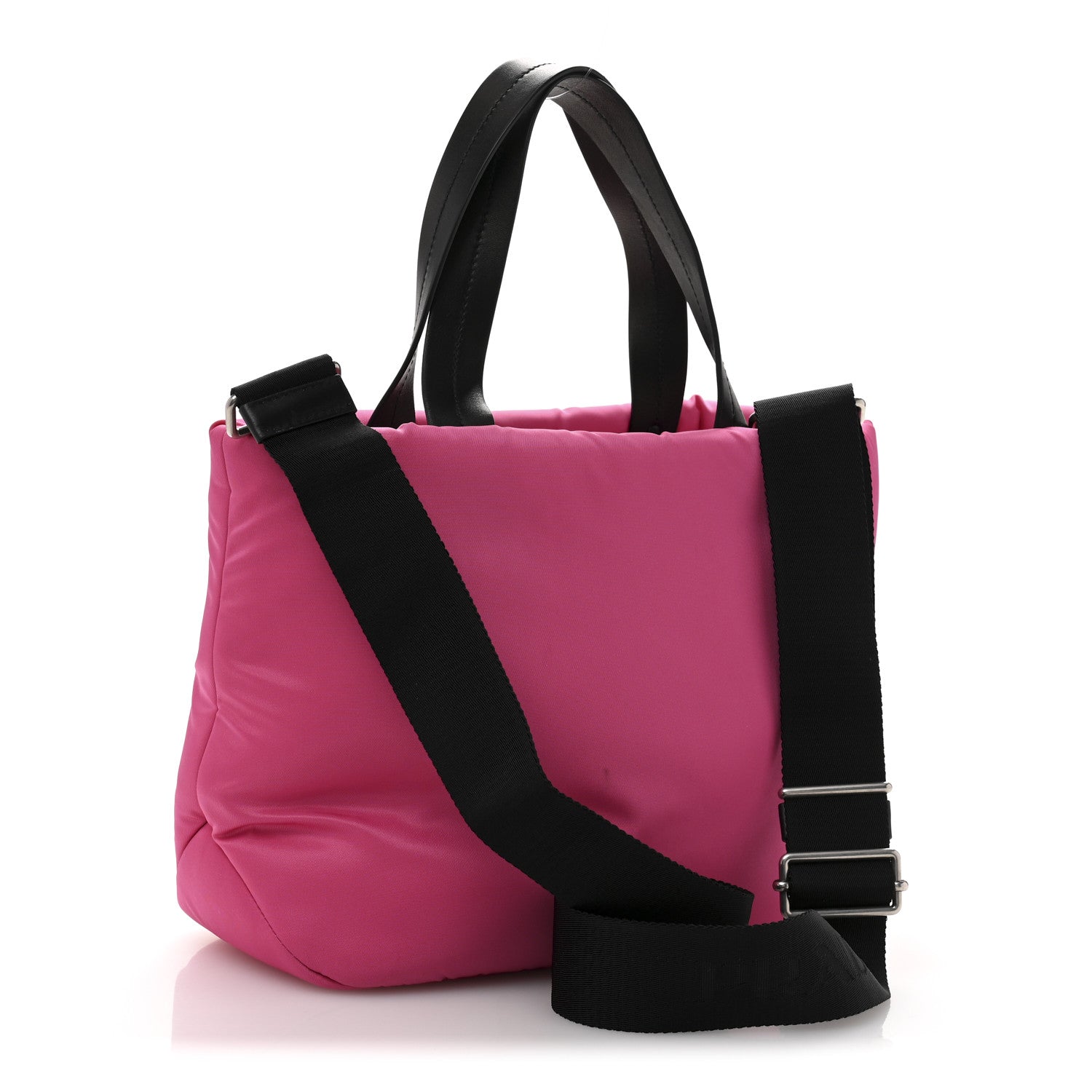 Tessuto Nylon Soft Padded Shopping Tote Fuxia
