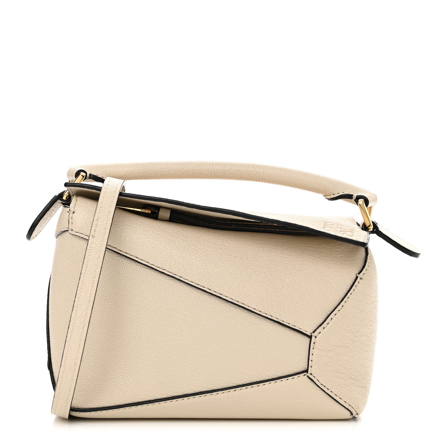 Calfskin Mini Puzzle Edge Bag Piedra