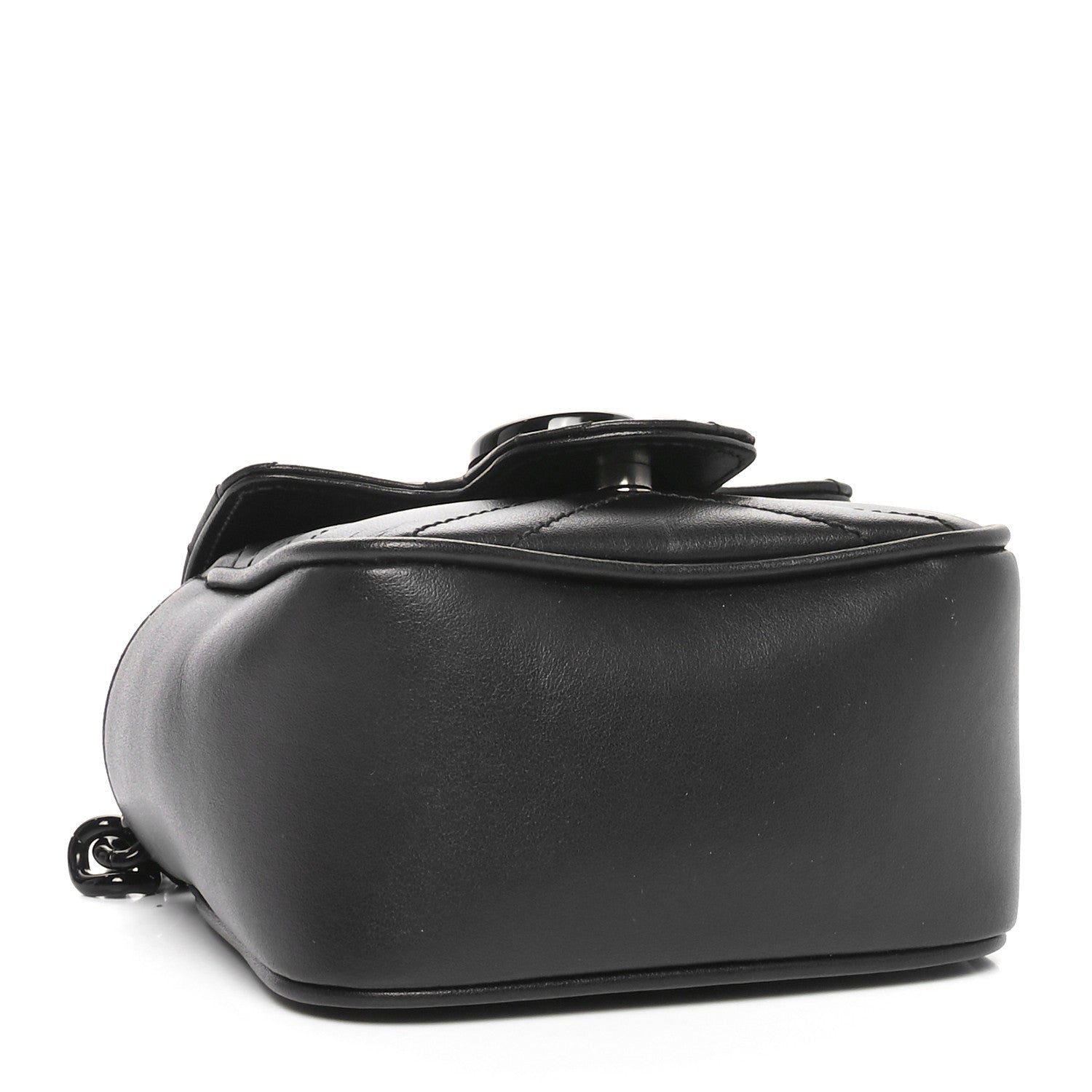 Calfskin Matelasse Monochrome GG Marmont Chain Mini Belt Bag Black