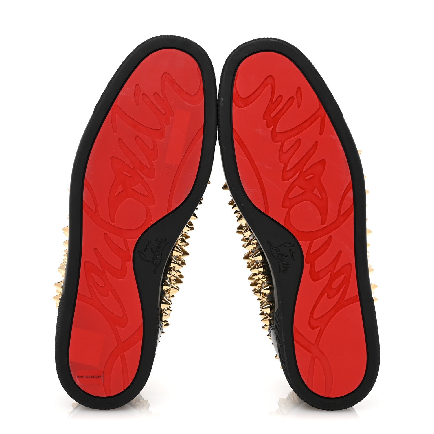 Calfskin Louis Spikes Flat Mens Sneakers 42.5 Black