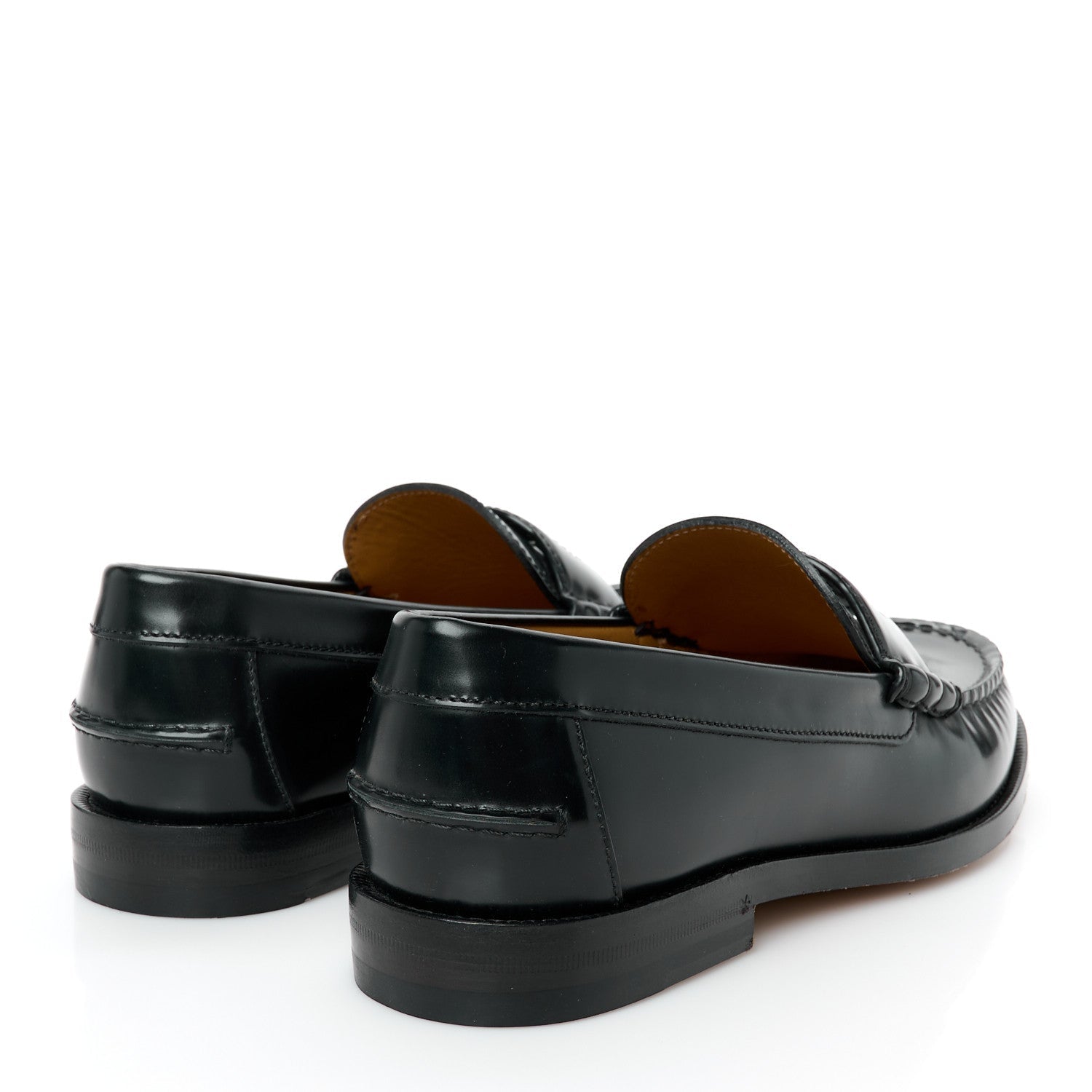 Calfskin Mens Interlocking G Millennial Ribot Loafers 7 Black