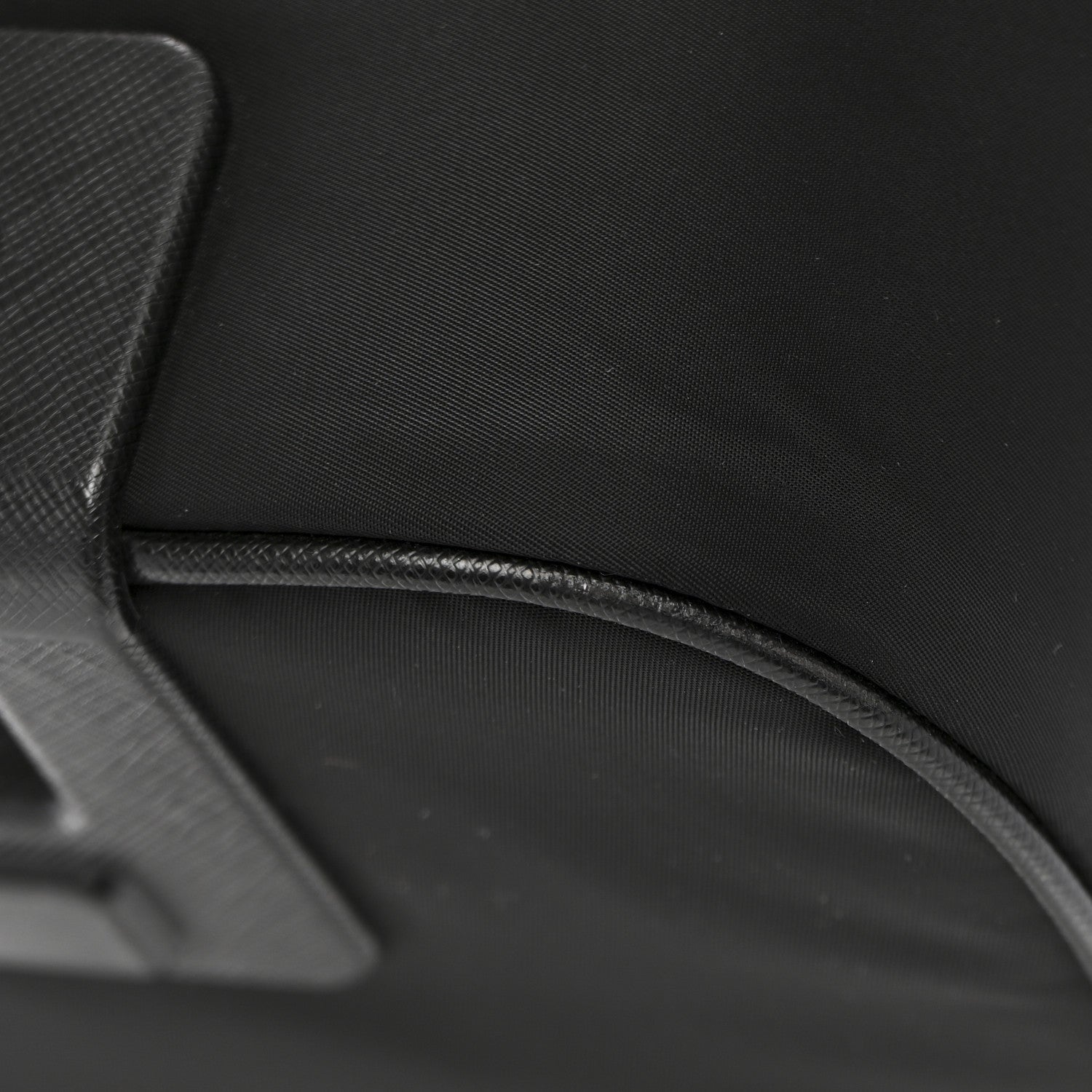 Tessuto Nylon Saffiano Trolley Rolling Suitcase Luggage Black