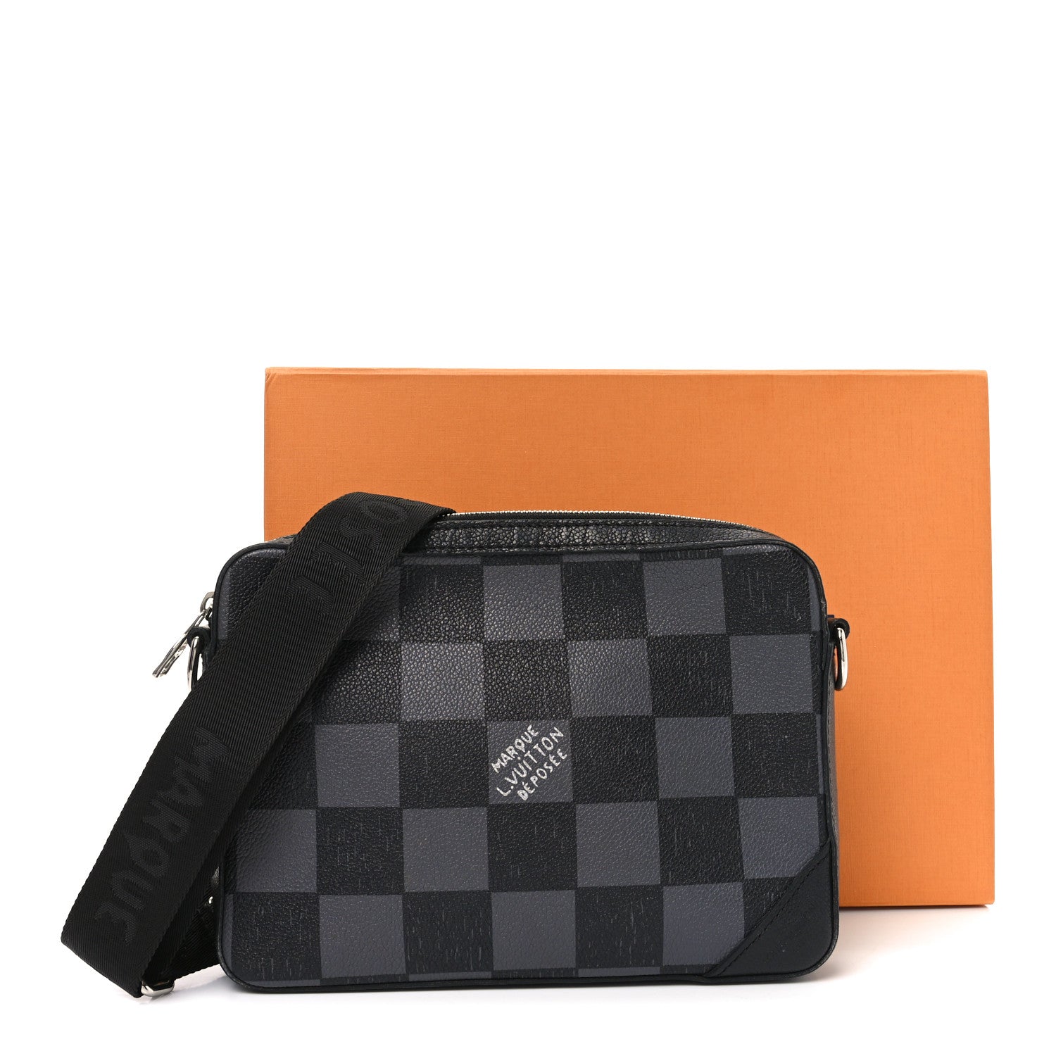 Damier Checkerboard Trio Messenger Graphite