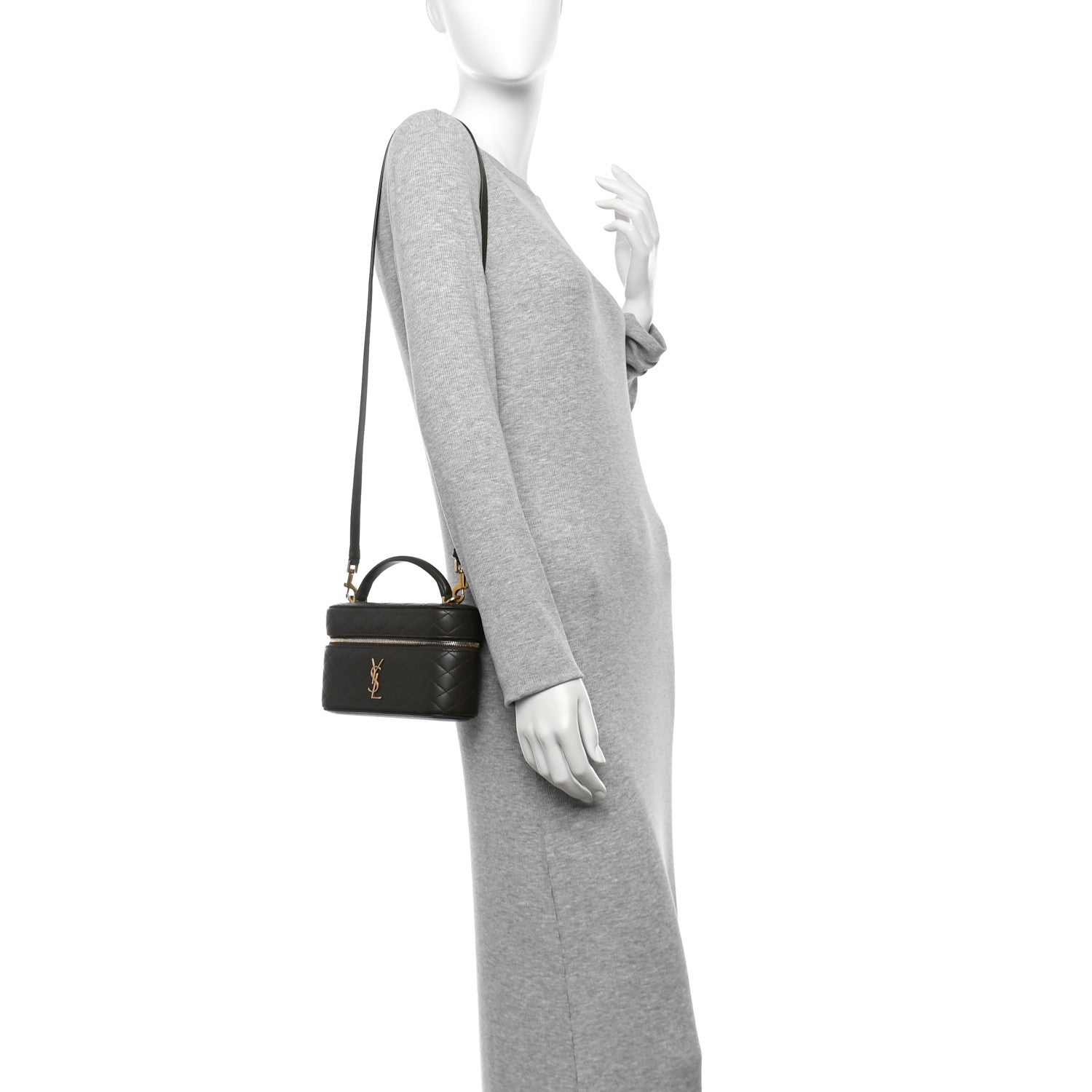 Lambskin Quilted Mini Gaby Vanity Case Light Musk