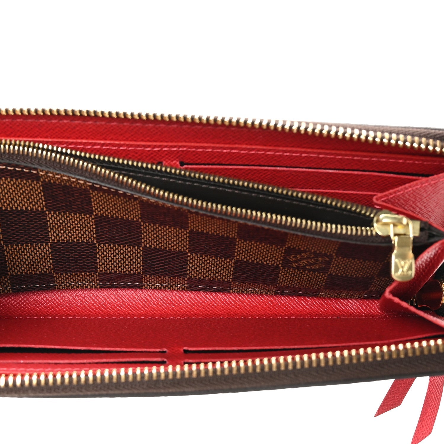 Damier Ebene Clemence Wallet Cherry