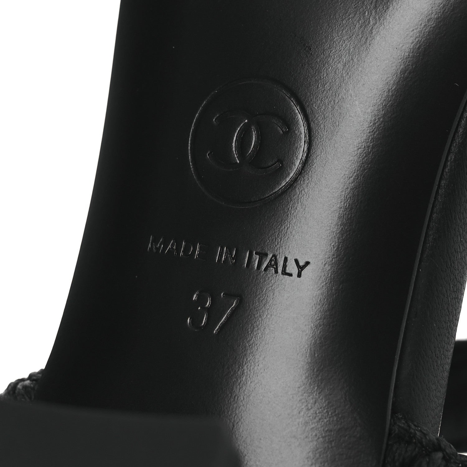 Lambskin CC Chain Braided Sandals 37 Black