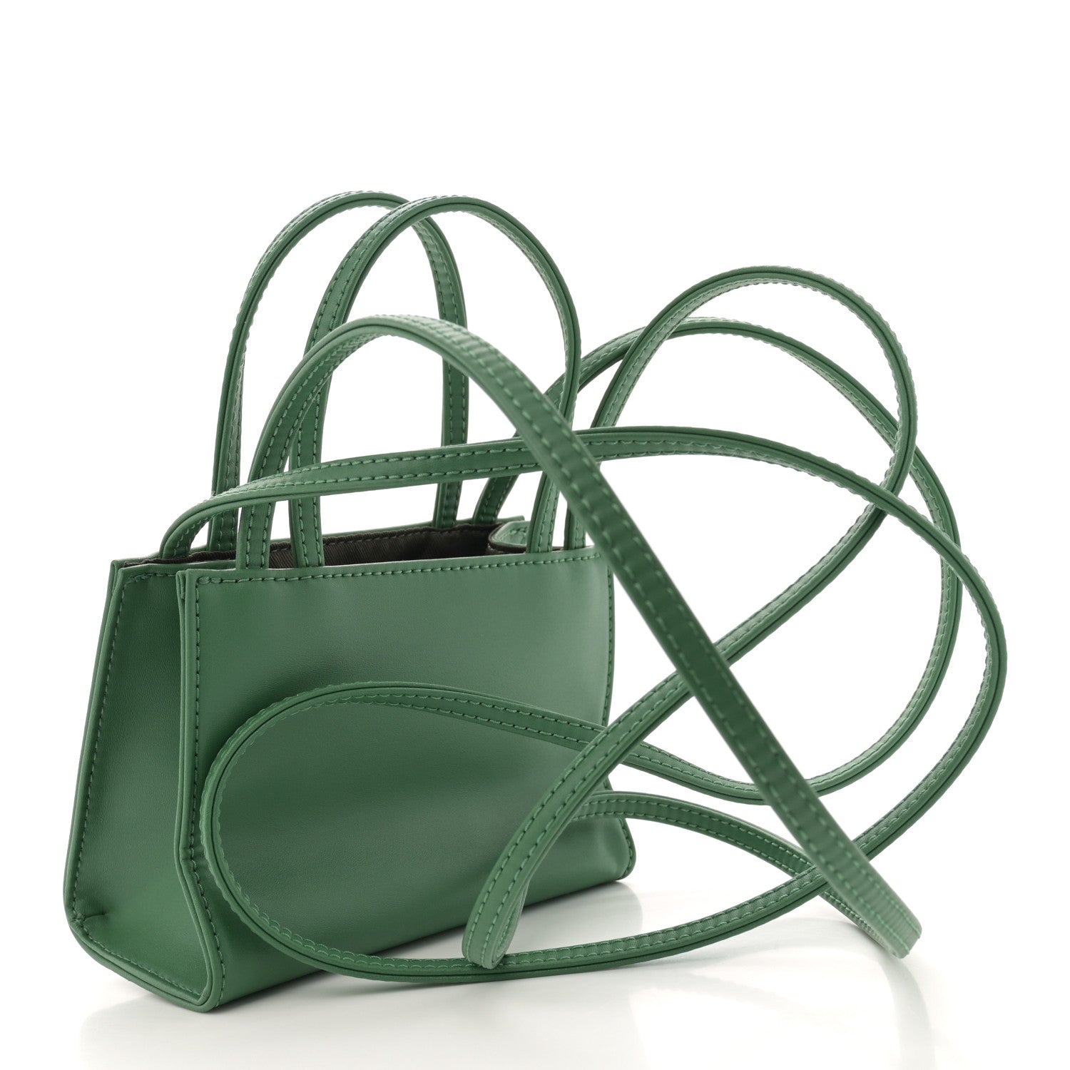 Vegan Leather Small Shopping Bag Leaf