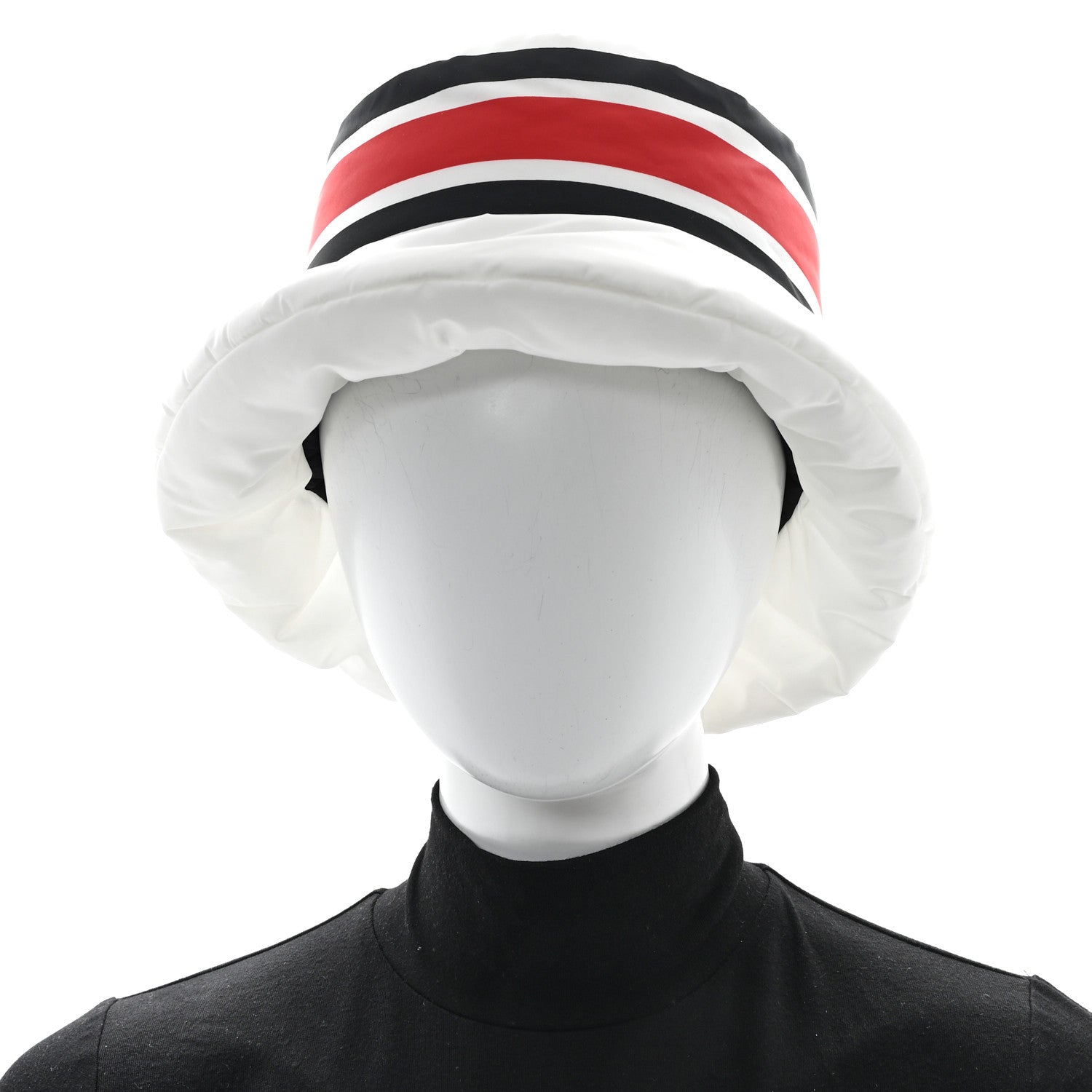 Re-Nylon Triangle Logo Padded Mens Bucket Hat L White Rosso