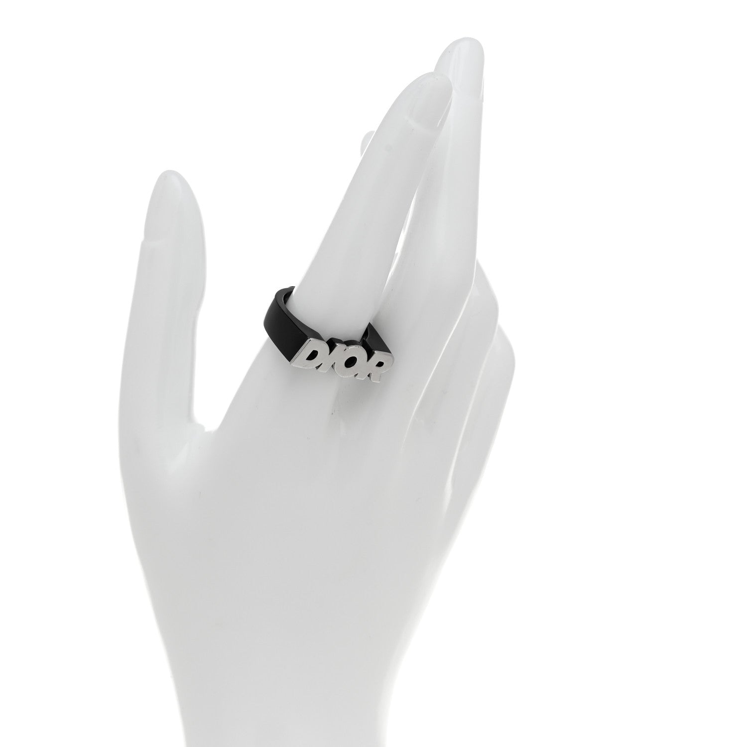 Metal Logo Ring S Black