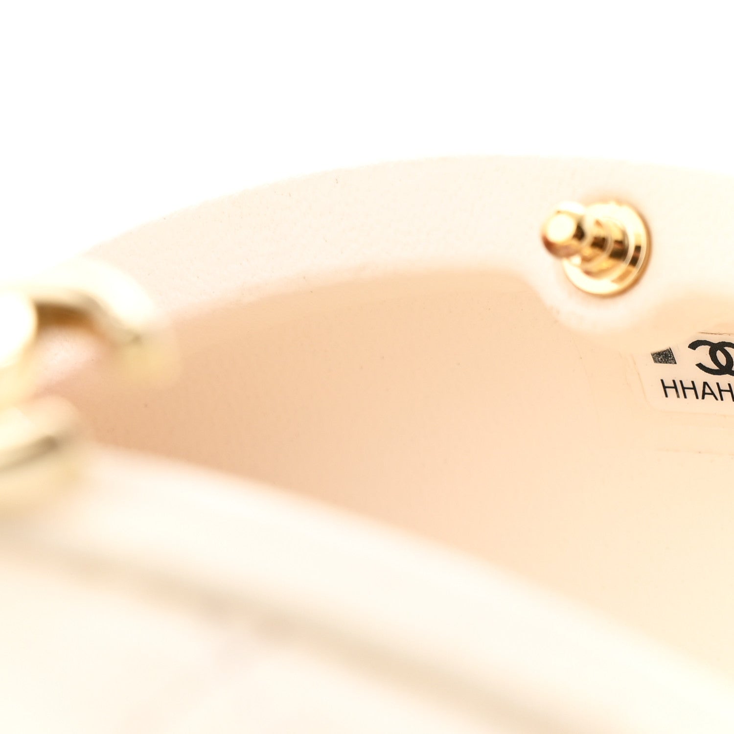 Lambskin Quilted Oval Minaudiere Chain Clutch White