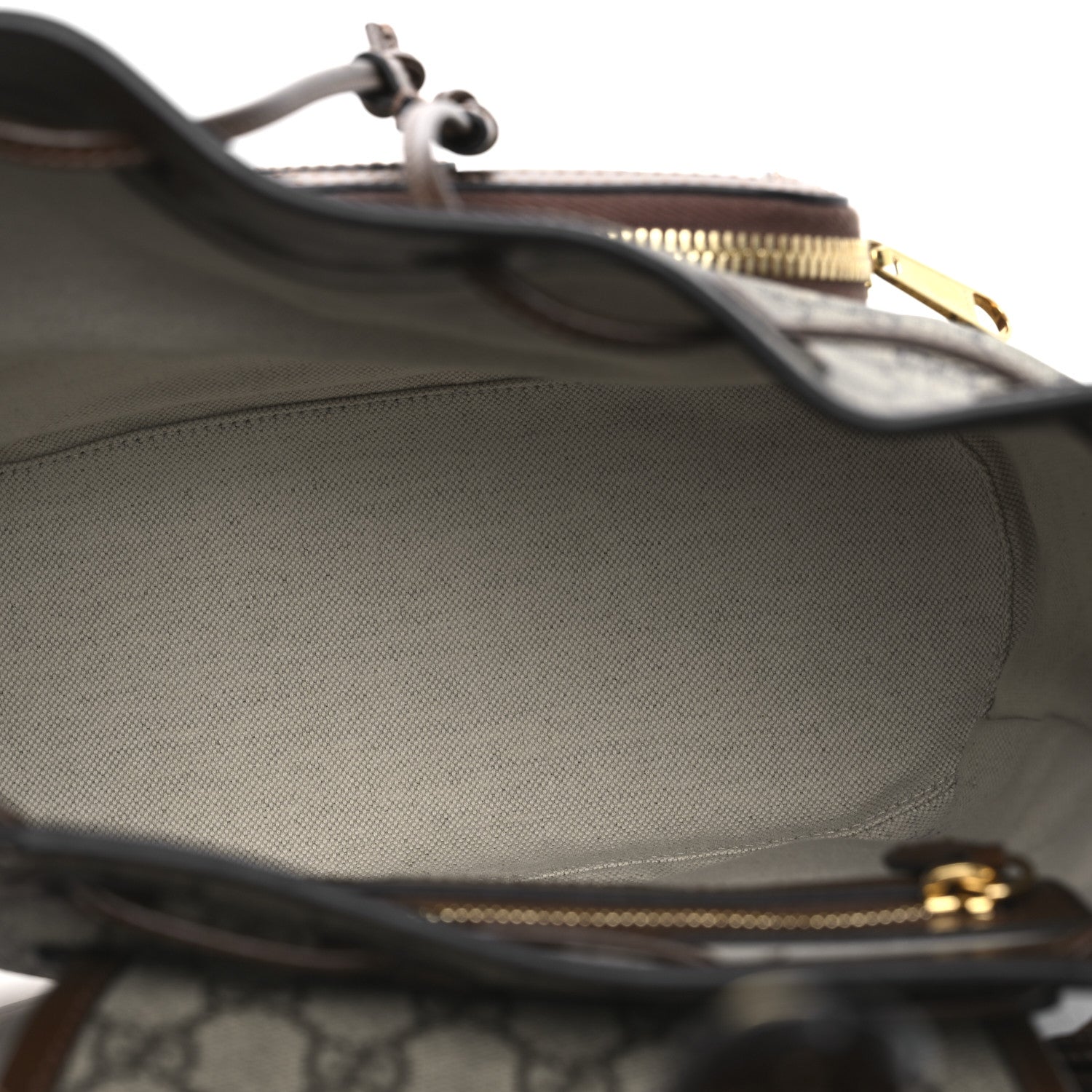 GG Supreme Monogram Azalea Calfskin Retro Interlocking G Buckle Backpack Beige Ebony Brown Sugar