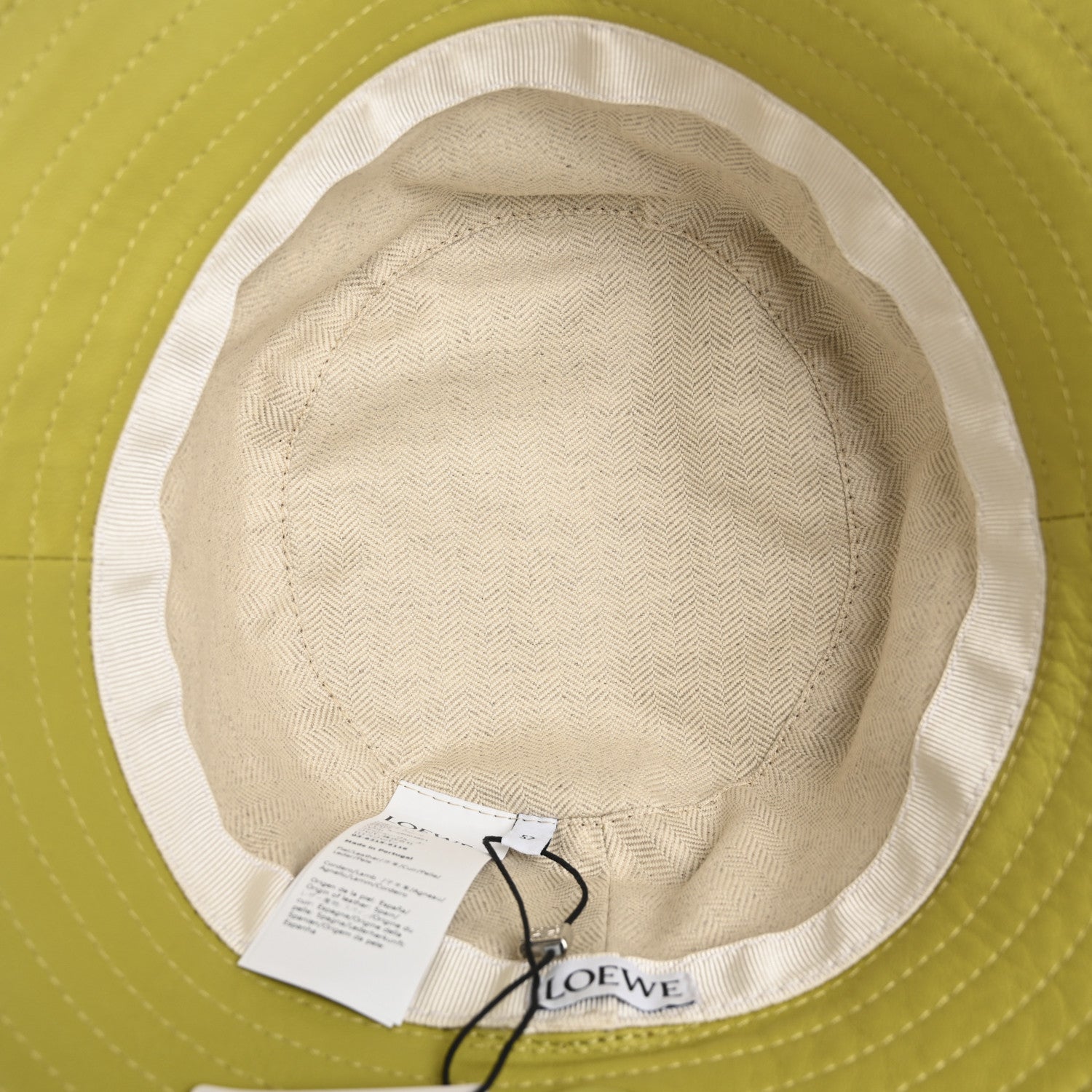 Lambskin Bucket Hat 57 Lime Yellow
