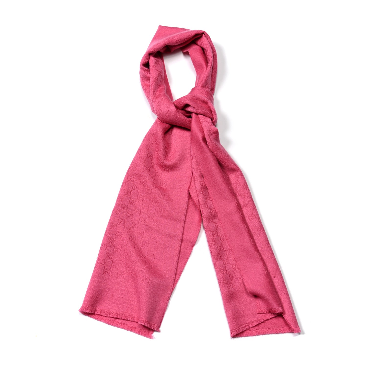 Cashmere GG Monogram Gem Lux Scarf Fuxia