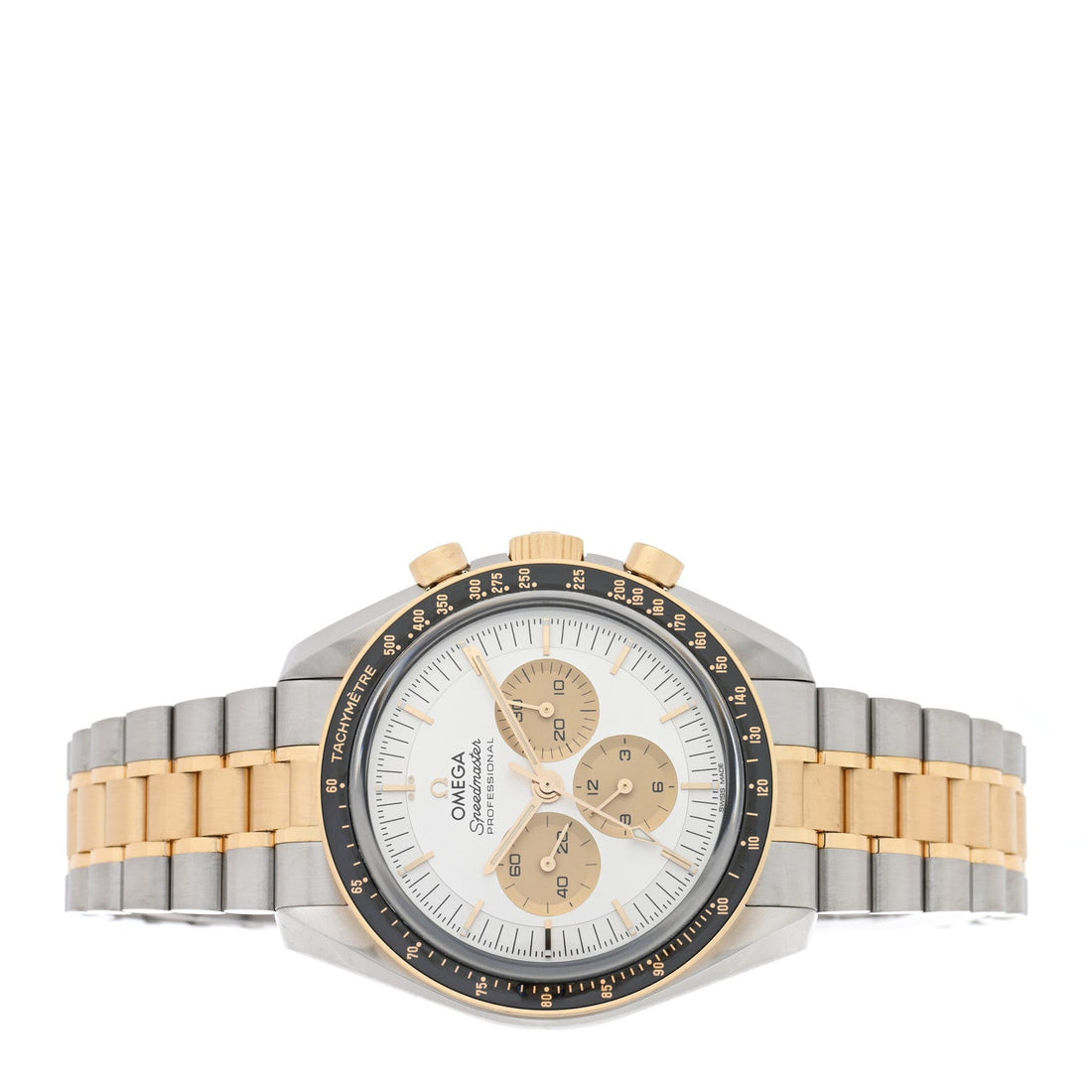 Stainless Steel 18K Moonshine Gold 42mm Speedmaster Moonwatch Professional Chronograph Manual Winding Watch Silver 42.310.20.42.50.02.001