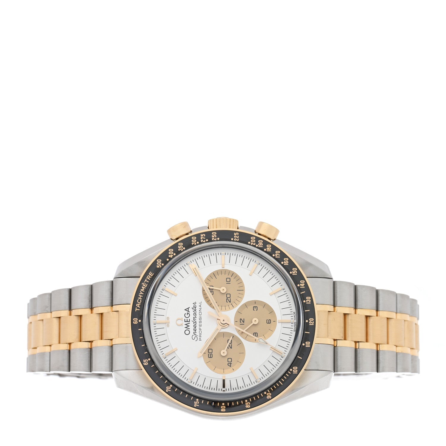 Stainless Steel 18K Moonshine Gold 42mm Speedmaster Moonwatch Professional Chronograph Manual Winding Watch Silver 42.310.20.42.50.02.001