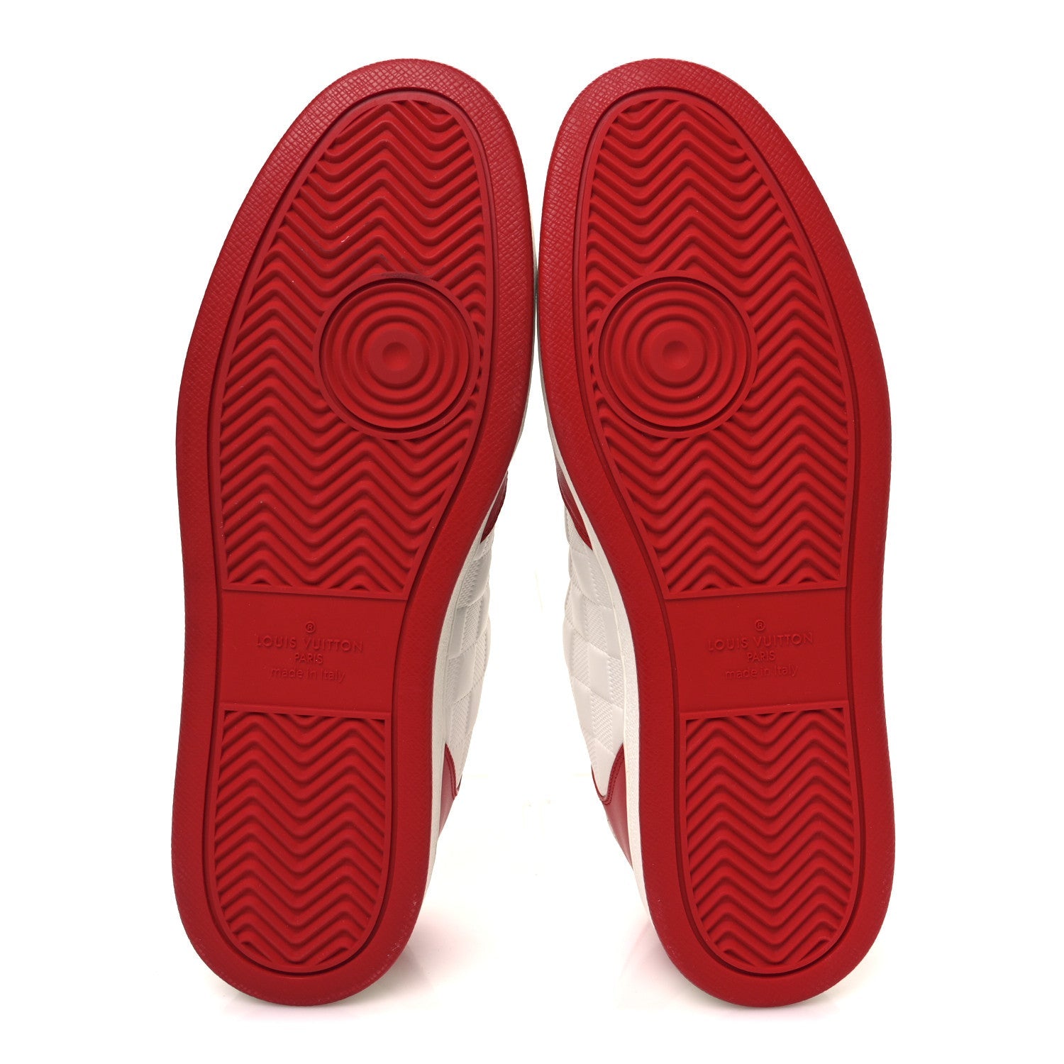 Calfskin Maxi Damier Mens Rivoli Sneakers 8 Orange White