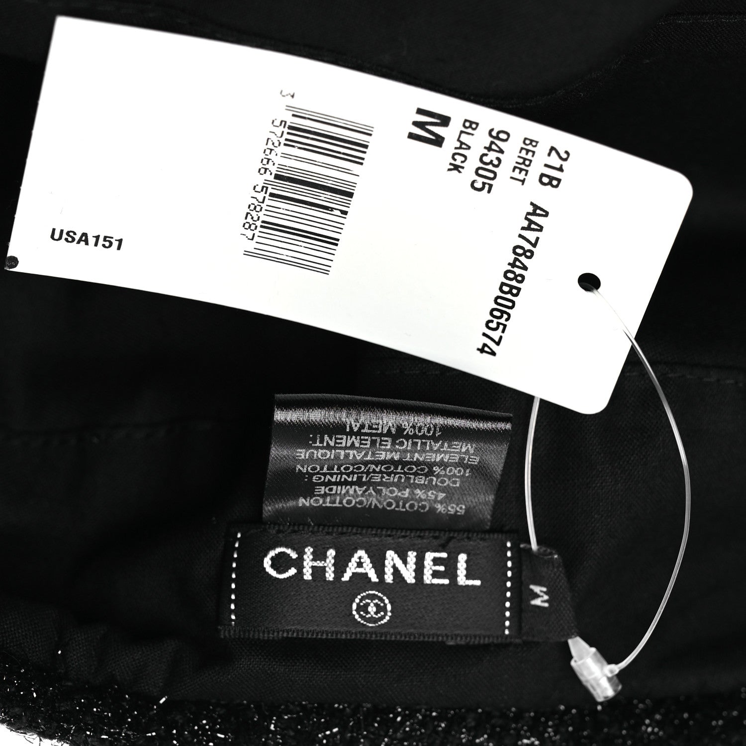 Cotton Metallic CC Beret M Black