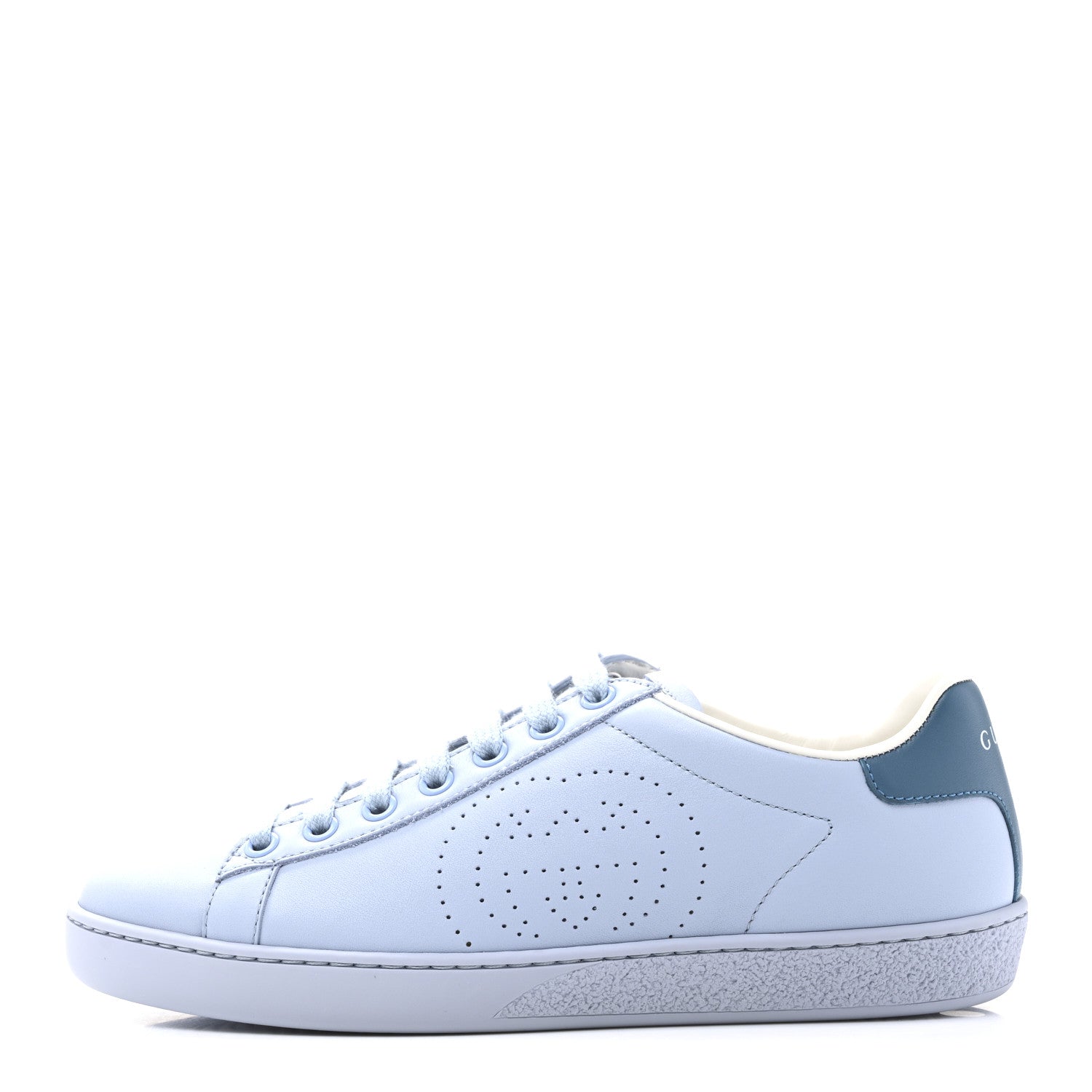 Calfskin Interlocking G Perforated Womens Ace Sneakers 35.5 Porcelain Light Blue Zaffiro