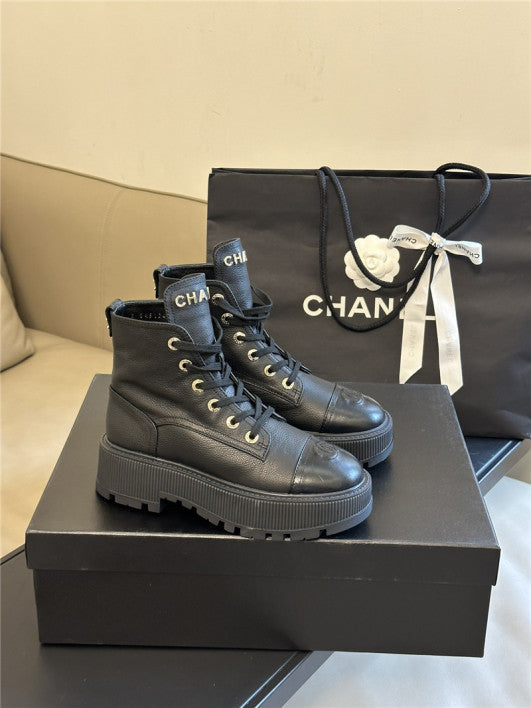 CC Boot Black Grained Calfskin
