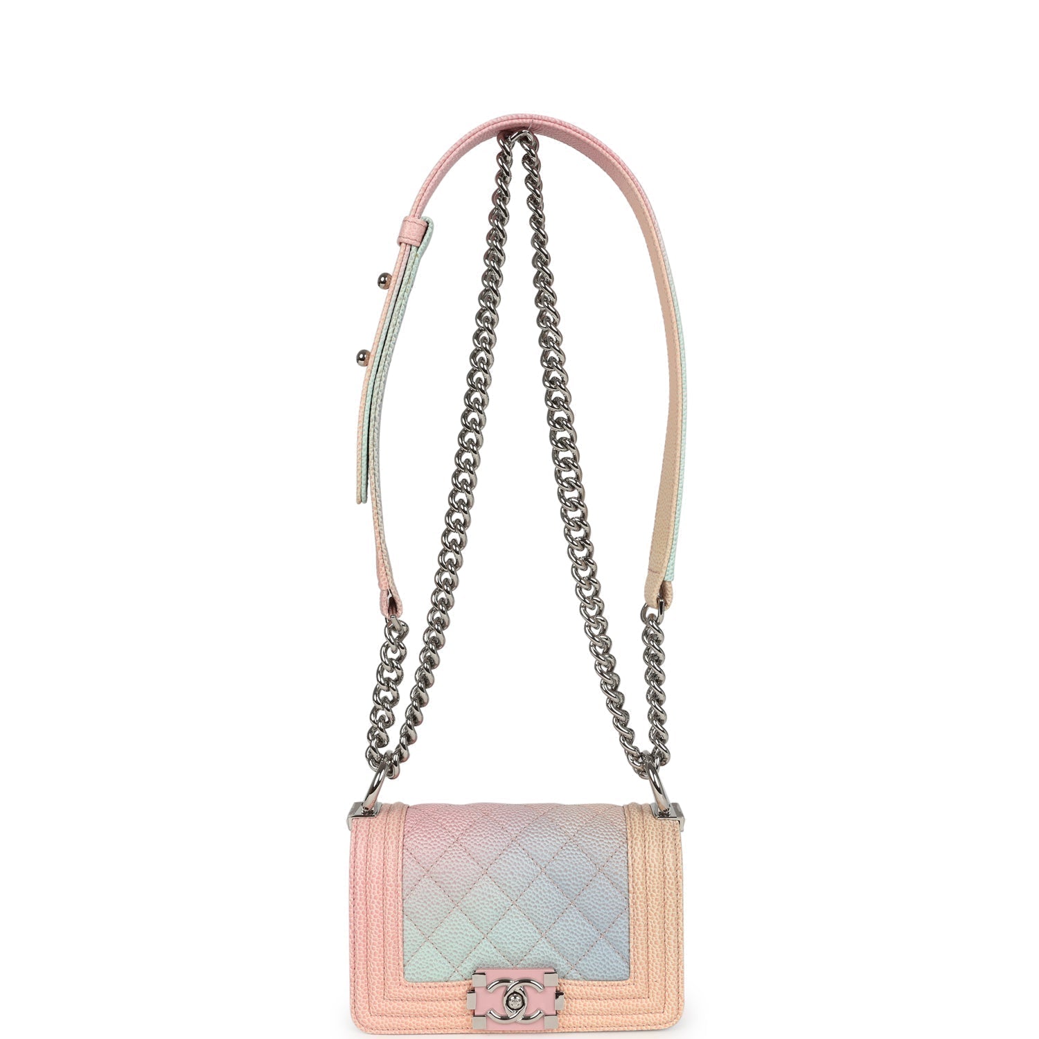 Chanel Mini "Paris-Cuba" Boy Bag Multicolored Caviar Enamel Silver Hardware