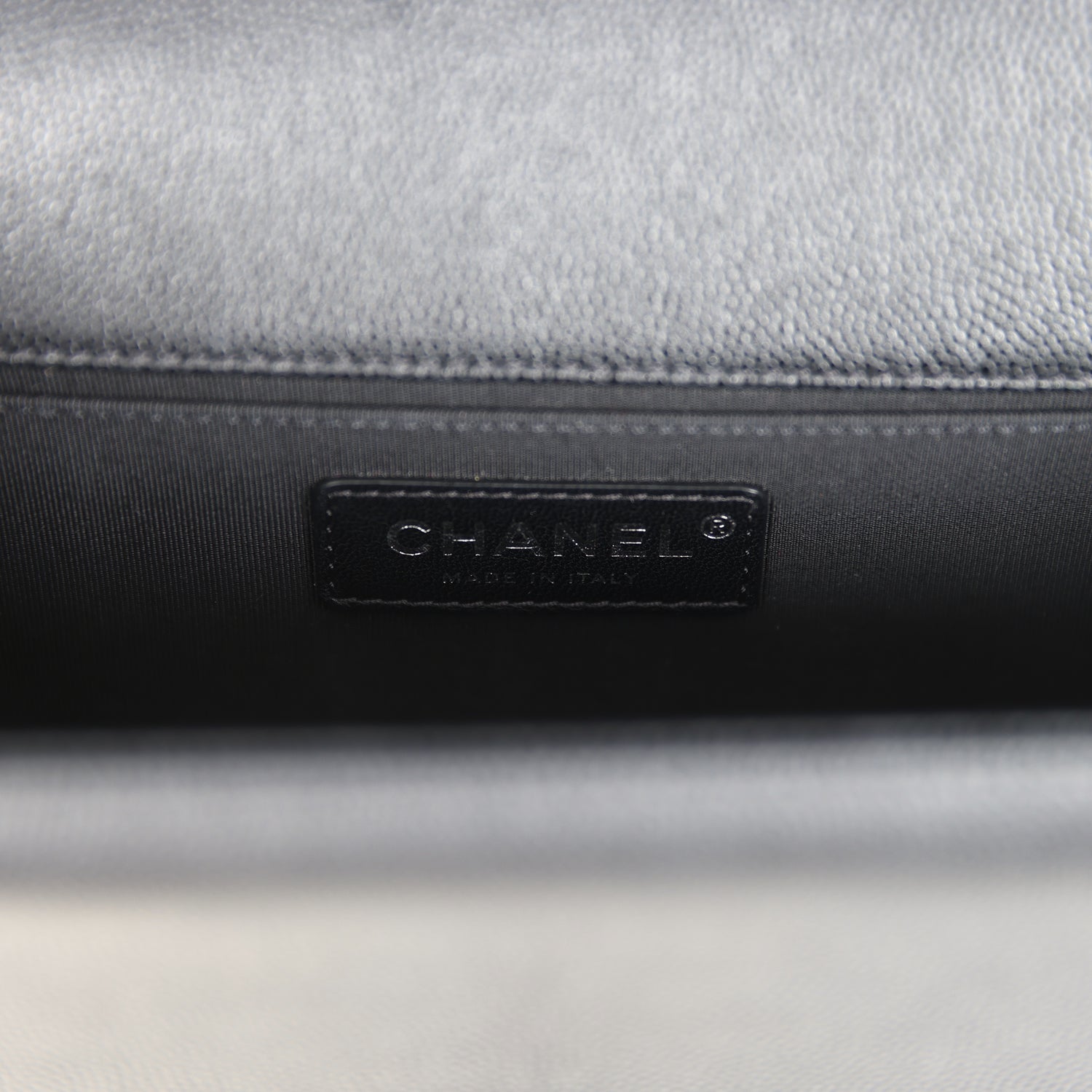 Pre-owned Chanel Medium Boy Bag Black Caviar Aged Ruthenium Hardware