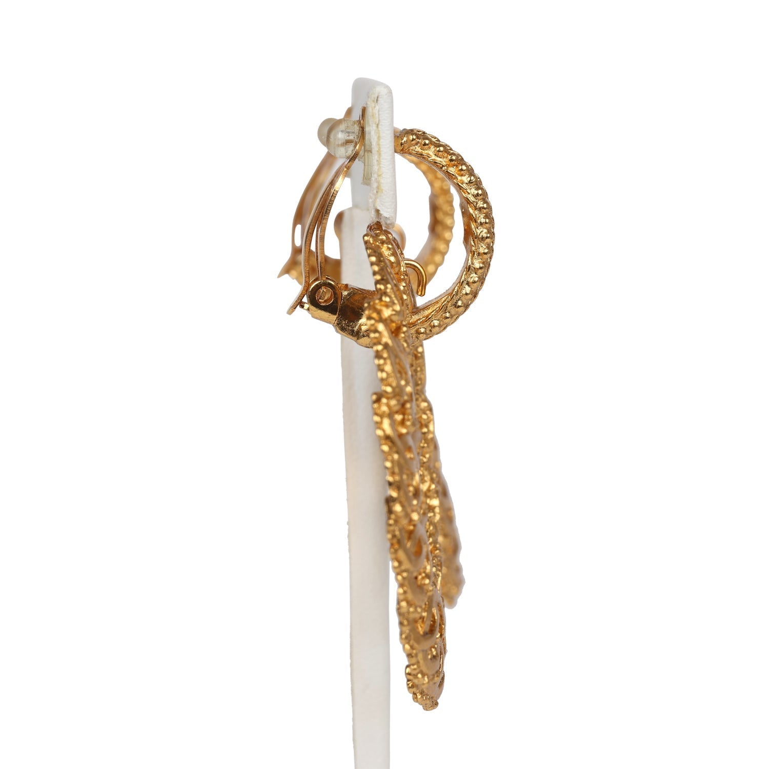 Vintage Chanel 24K Gold Plated Small CC Knocker Hoop Earrings