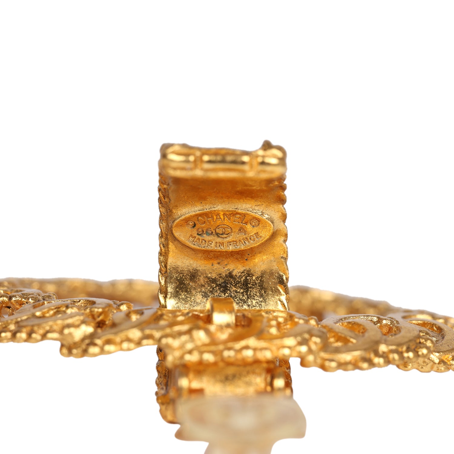 Vintage Chanel 24K Gold Plated Small CC Knocker Hoop Earrings