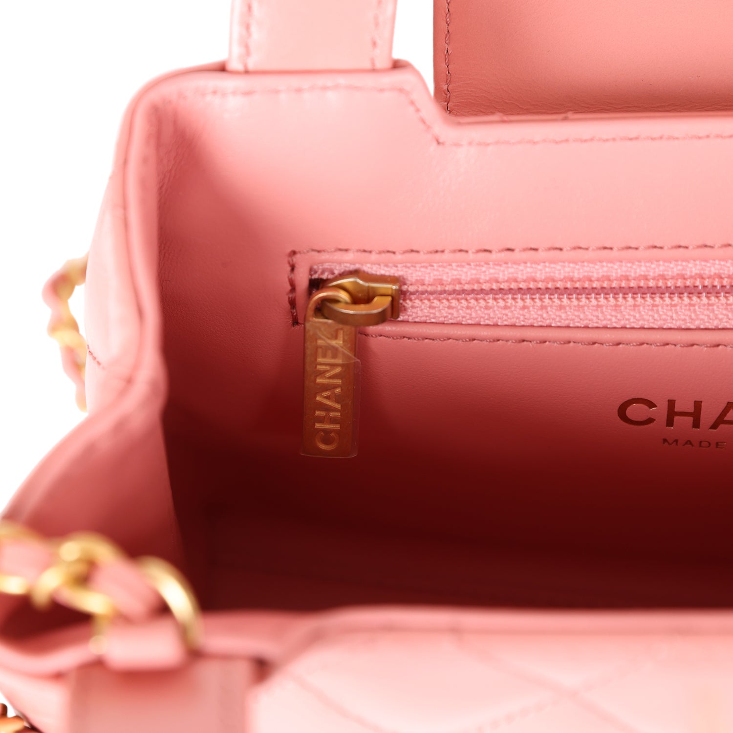 Chanel Small Kelly Shopper Pink Shiny Aged Calfskin Brushed Gold Hardware