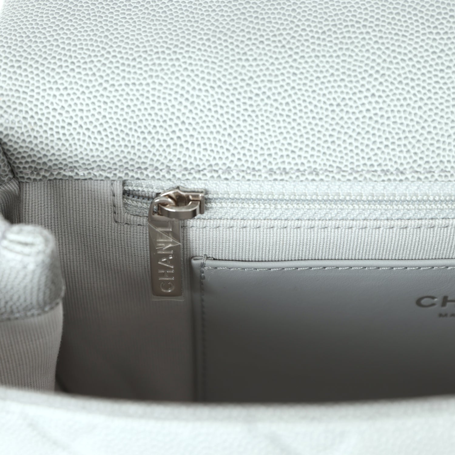 Chanel Small Flap Bag Grey Ombre Caviar Lacquered Metal Hardware