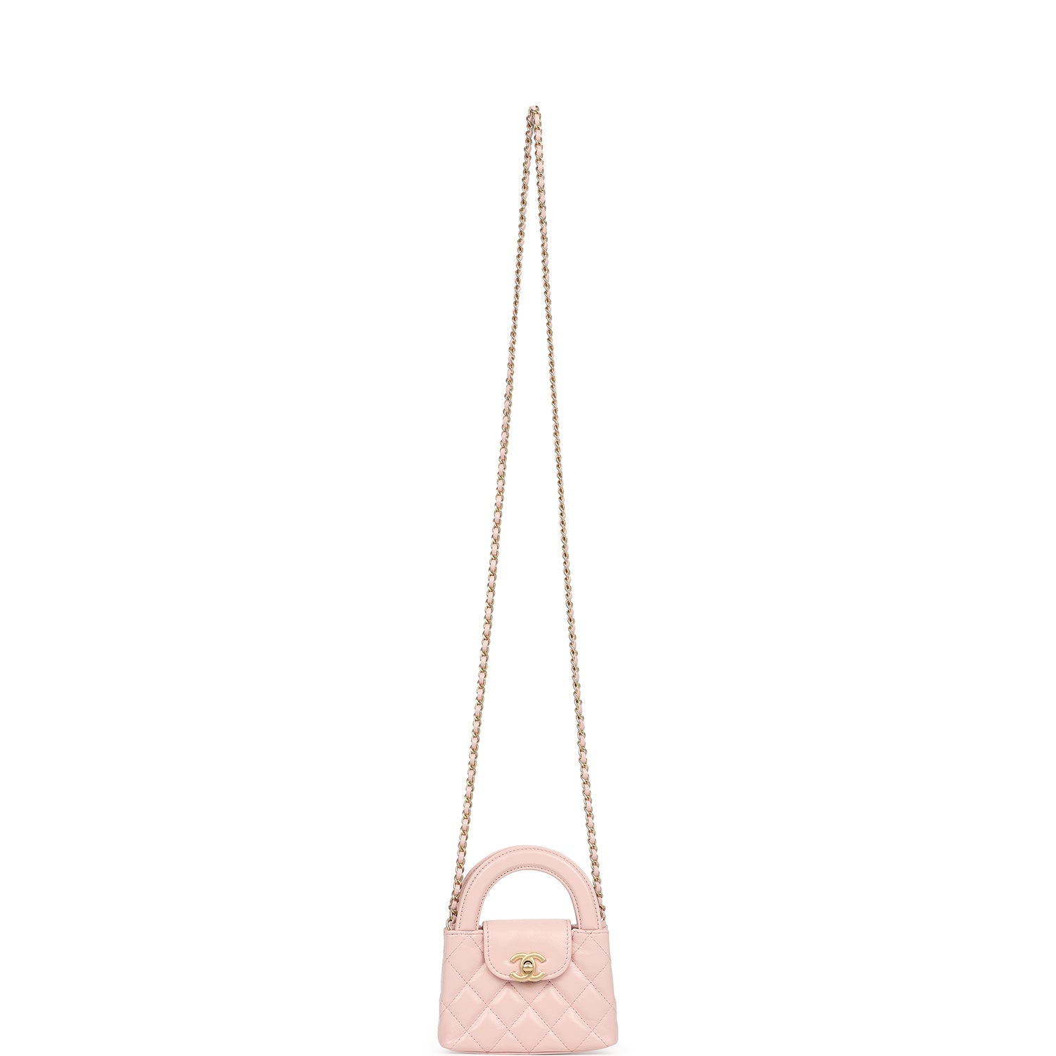 Chanel Nano Kelly Shopper Pink Shiny Aged Calfskin Brushed Gold Hardware