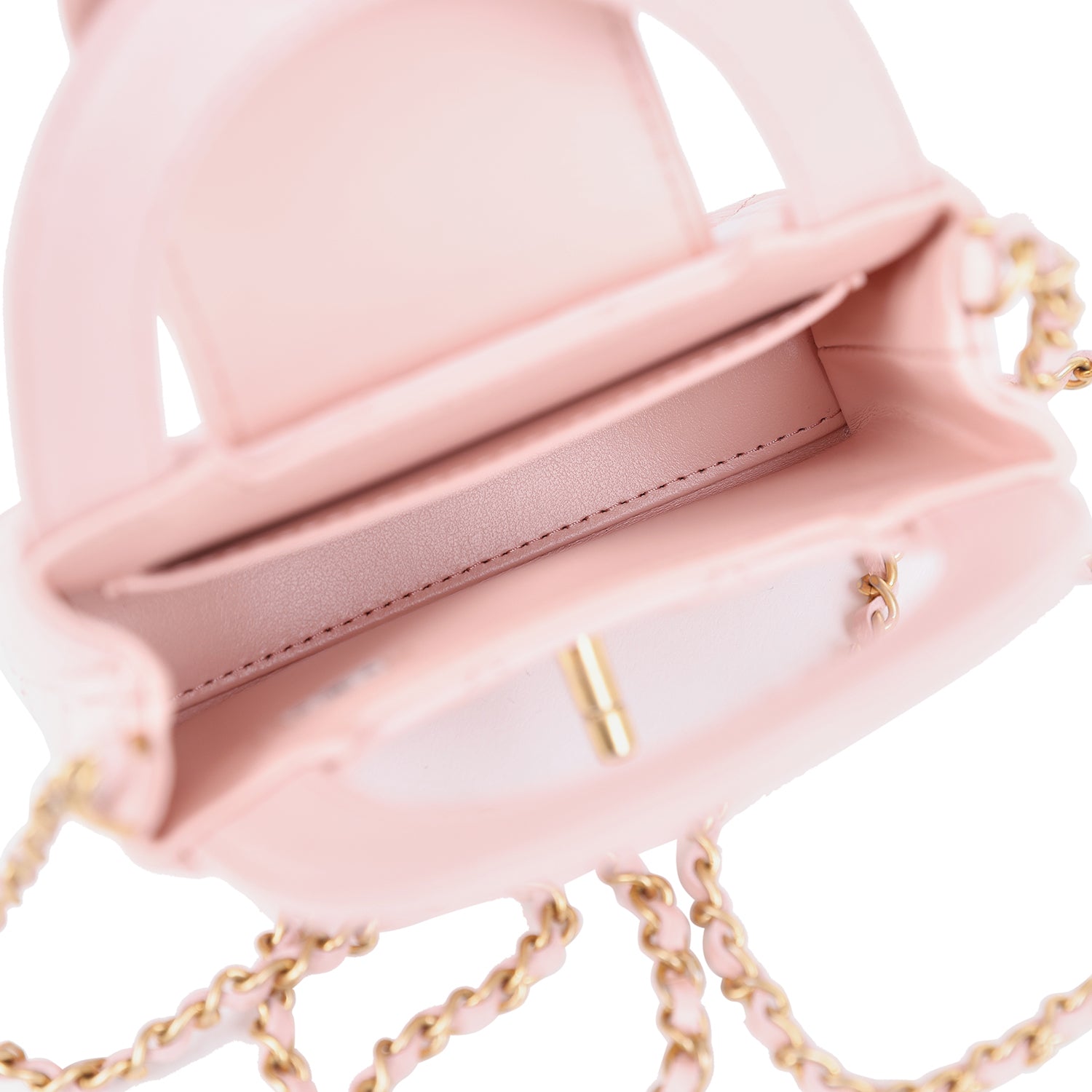 Chanel Nano Kelly Shopper Pink Shiny Aged Calfskin Brushed Gold Hardware