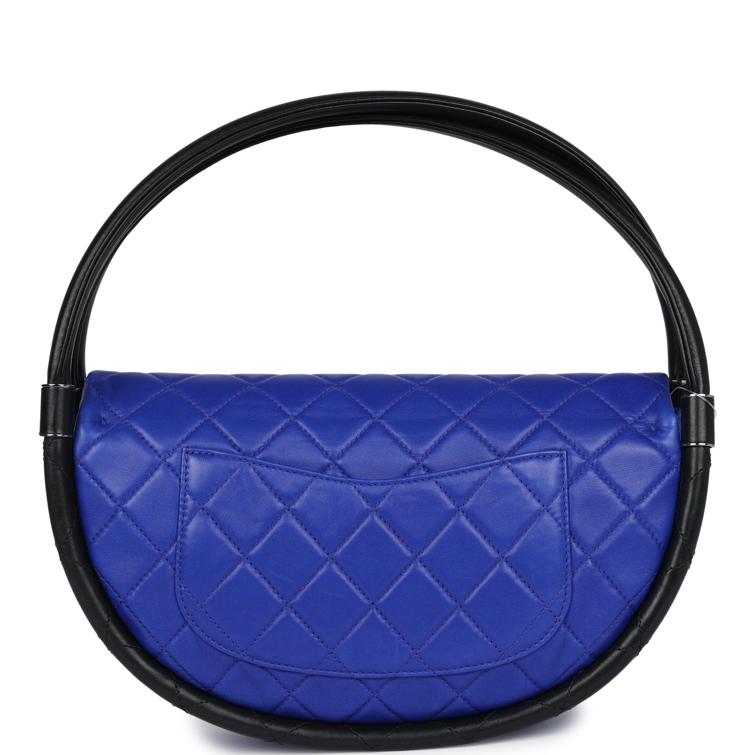 Chanel Small Hula Hoop Bag Dark Blue and Black Lambskin Ruthenium Hardware
