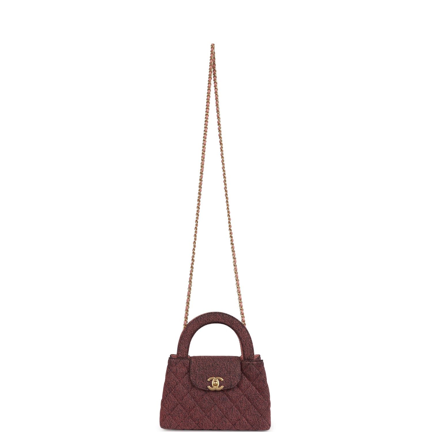 Chanel Small Kelly Shopper Pink Washed Denim Brushed Gold Hardware
