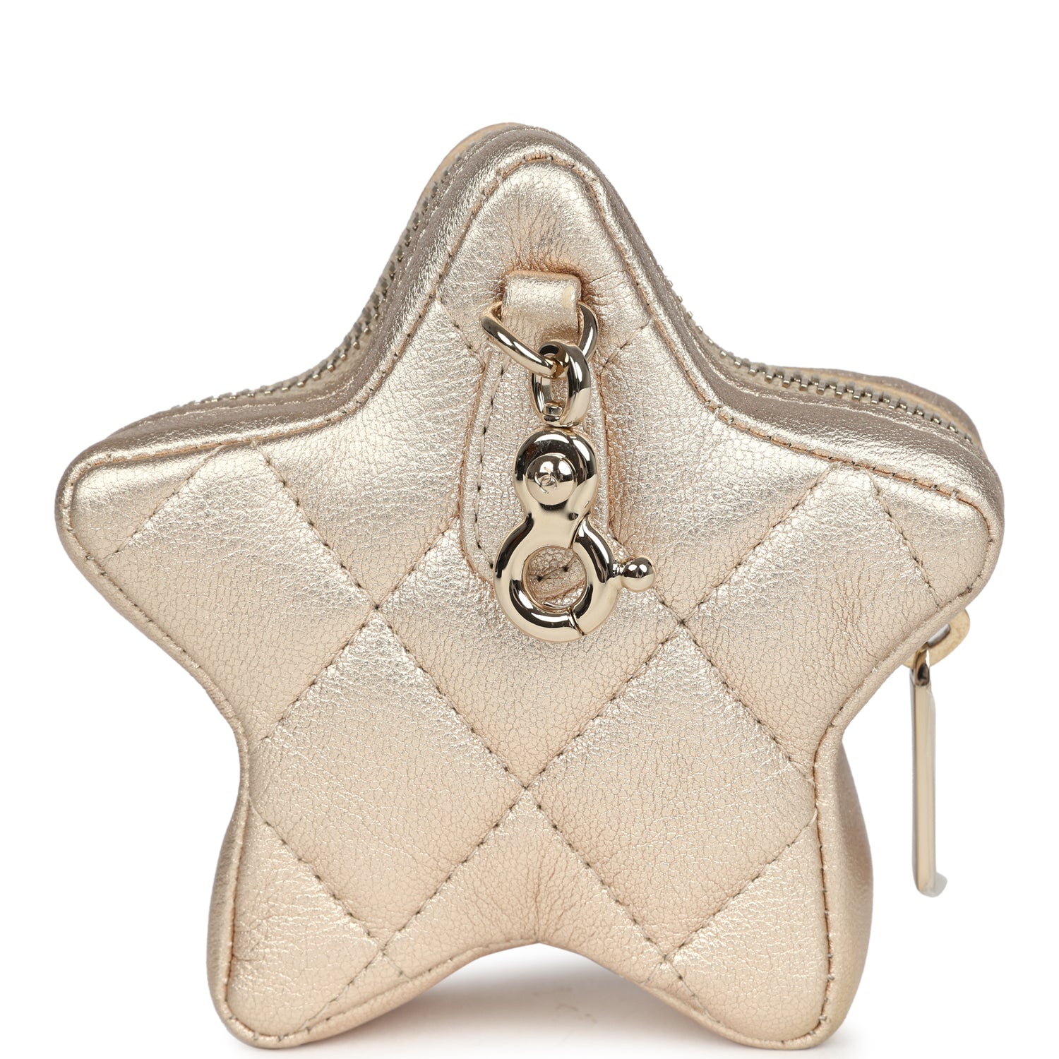 Chanel Walk Of Fame Star Clip-On Coin Purse Metallic Gold Goatskin Light Gold Hardware