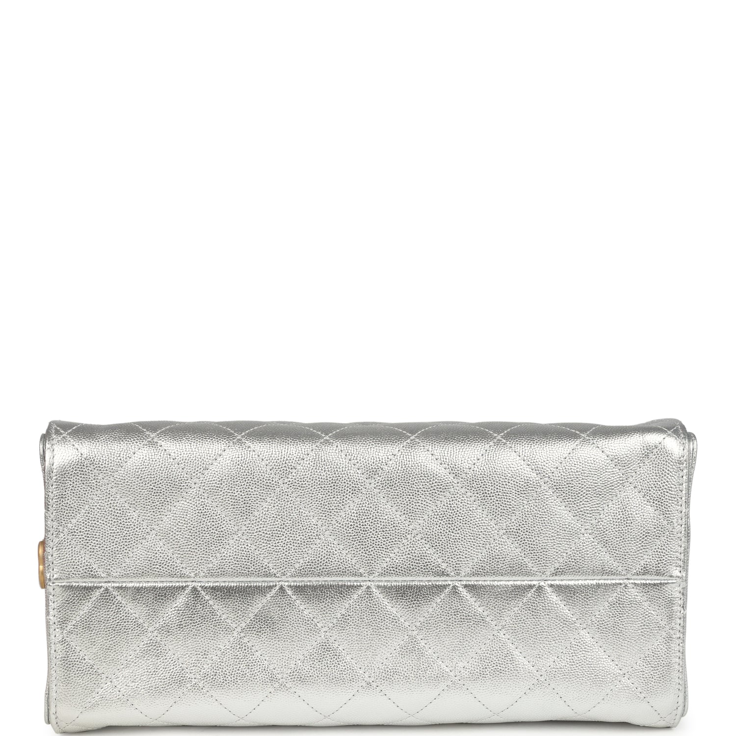 Chanel Medium 25 Hobo Bag Metallic Silver Caviar Antique Gold Hardware