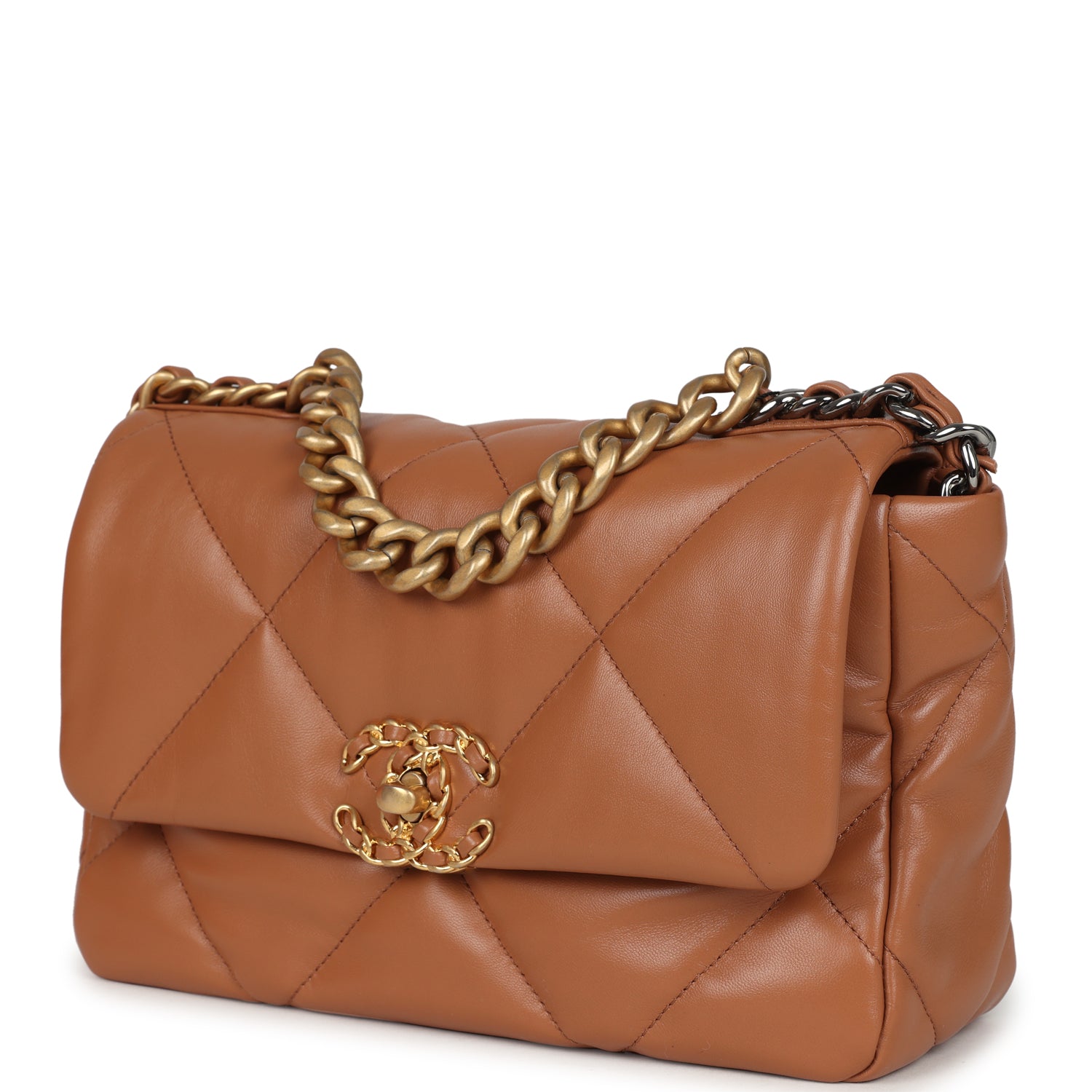 Chanel Medium 19 Flap Caramel Shiny Lambskin Mixed Metal Hardware