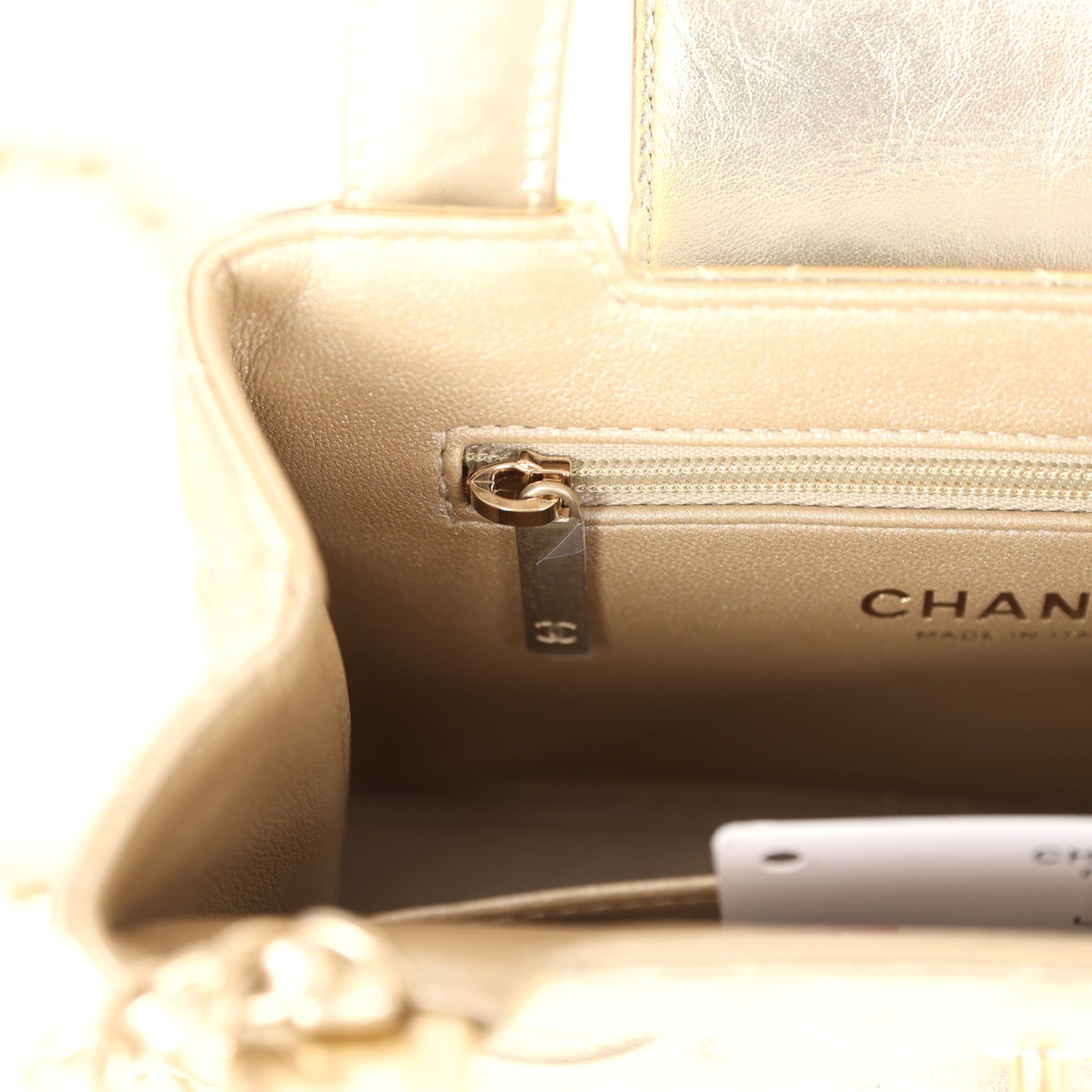 Chanel Small Kelly Shopper Metallic Gold Calfskin Brushed Gold Hardware