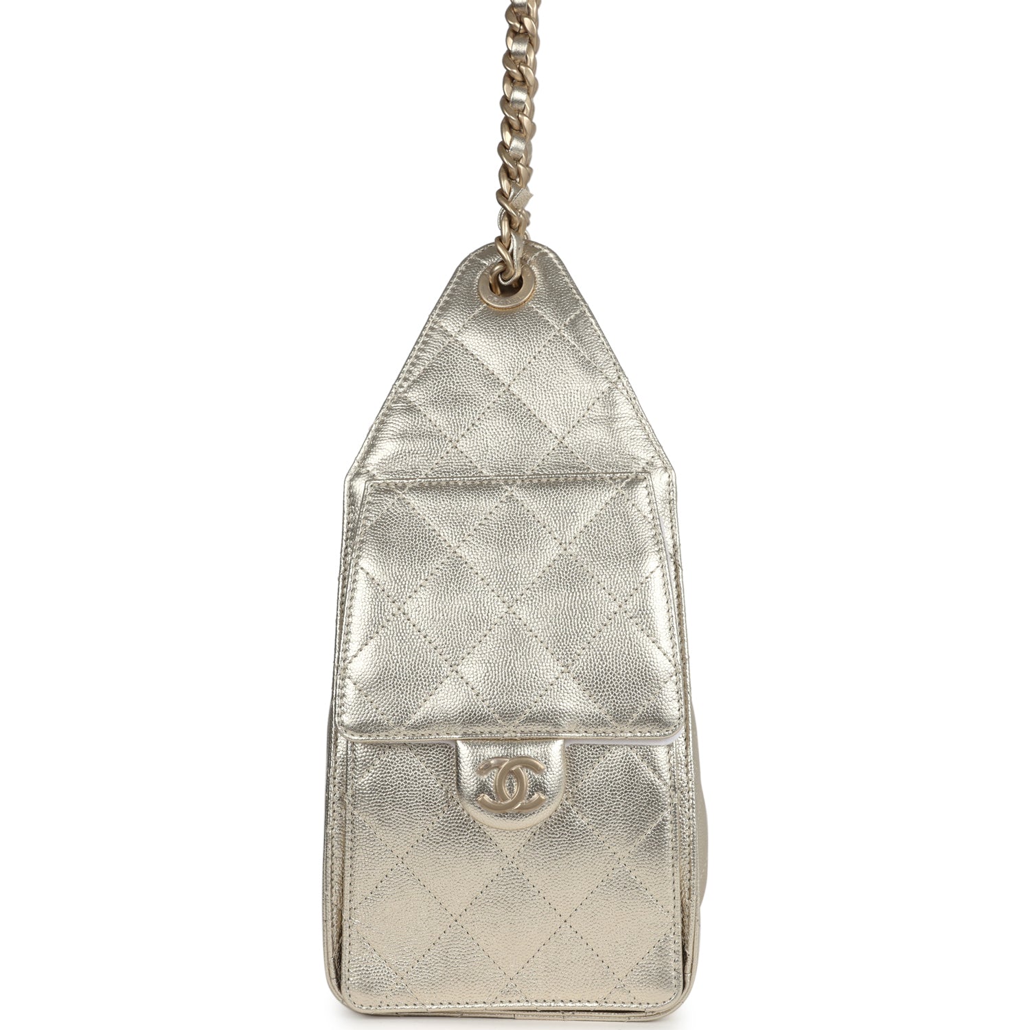 Chanel Small 25 Hobo Bag Metallic Gold Caviar Antique Gold Hardware