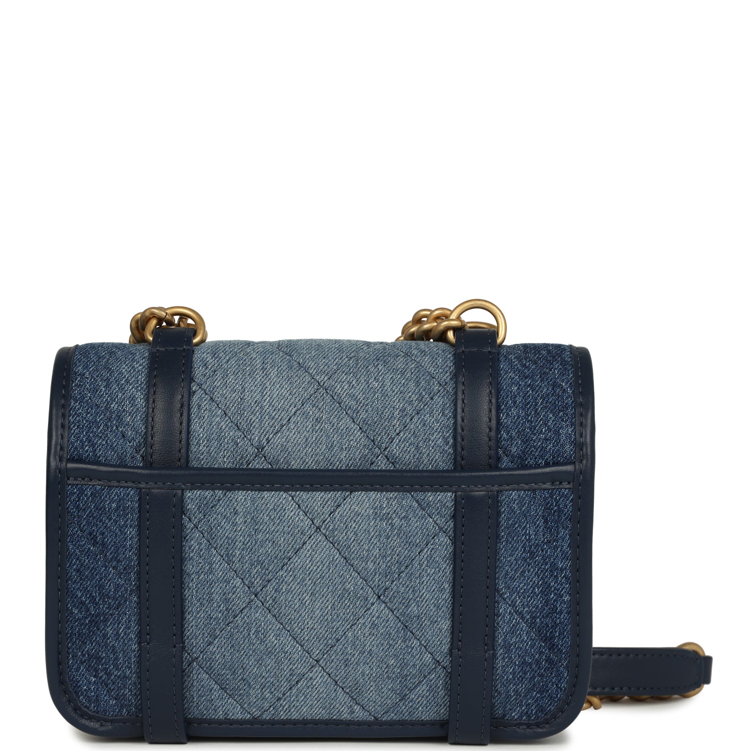 Chanel Mini Ombre Flap Bag Blue Denim Brushed Gold Hardware