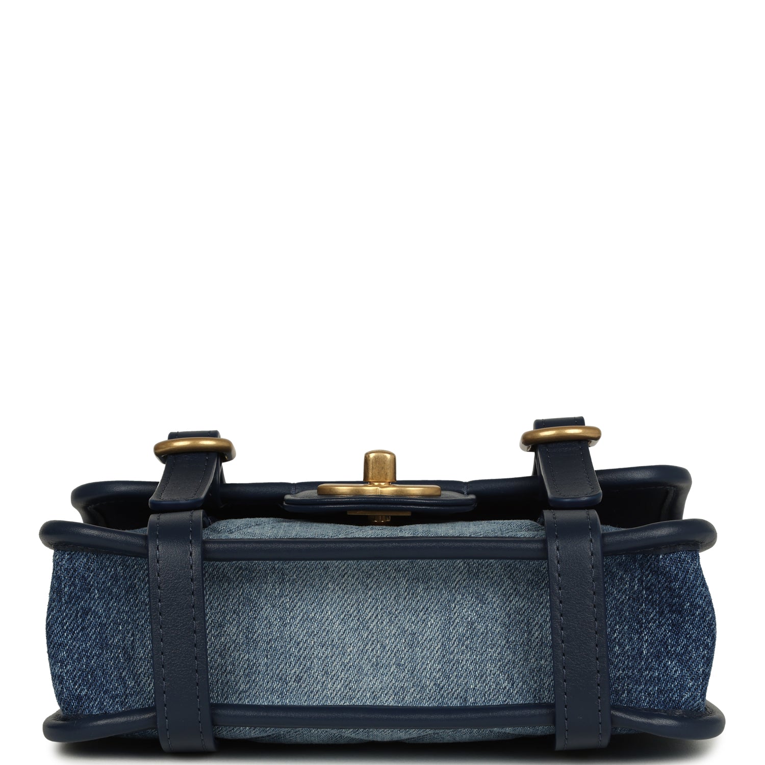 Chanel Mini Ombre Flap Bag Blue Denim Brushed Gold Hardware