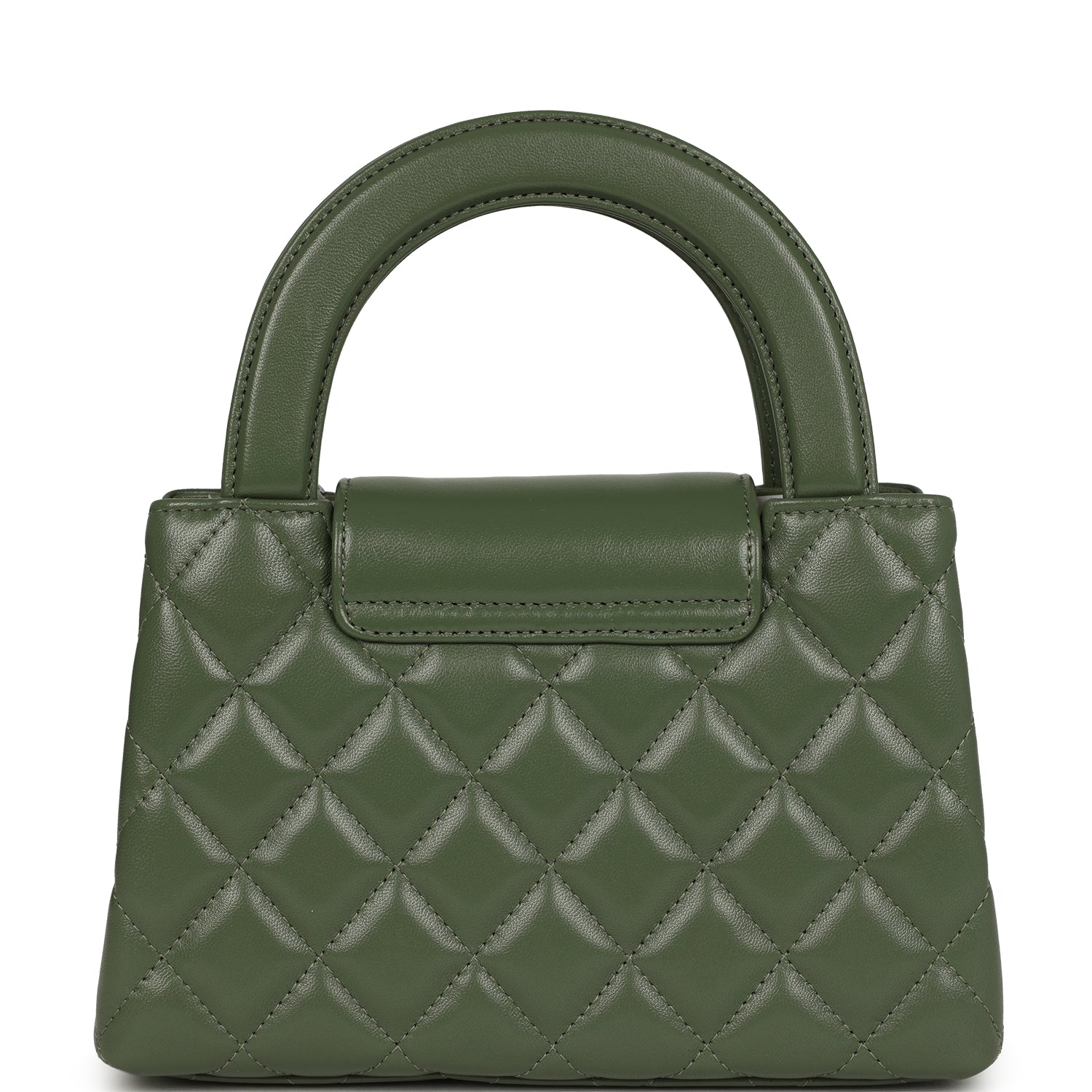 Chanel Small Kelly Shopper Khaki Shiny Aged Calfskin Brushed Gold Hardware