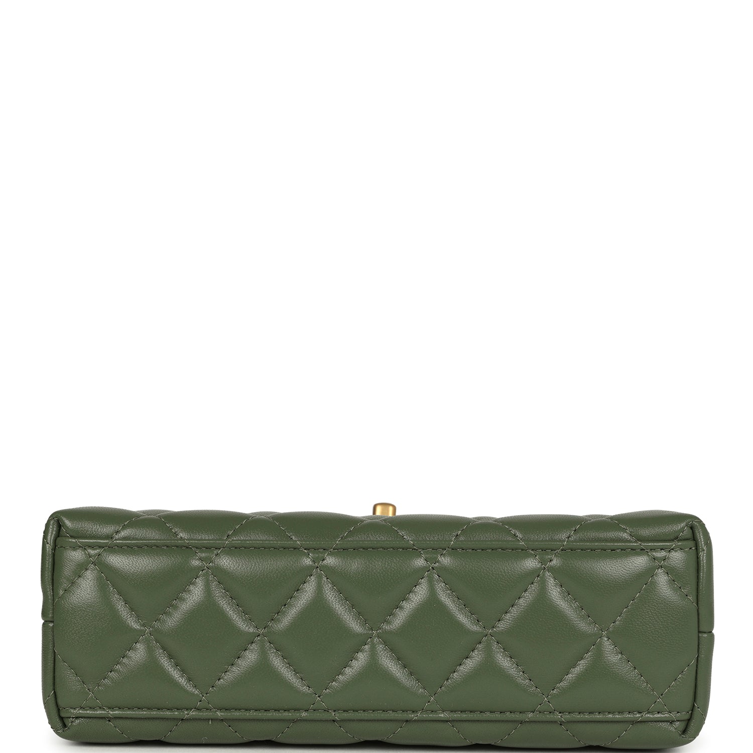 Chanel Small Kelly Shopper Khaki Shiny Aged Calfskin Brushed Gold Hardware