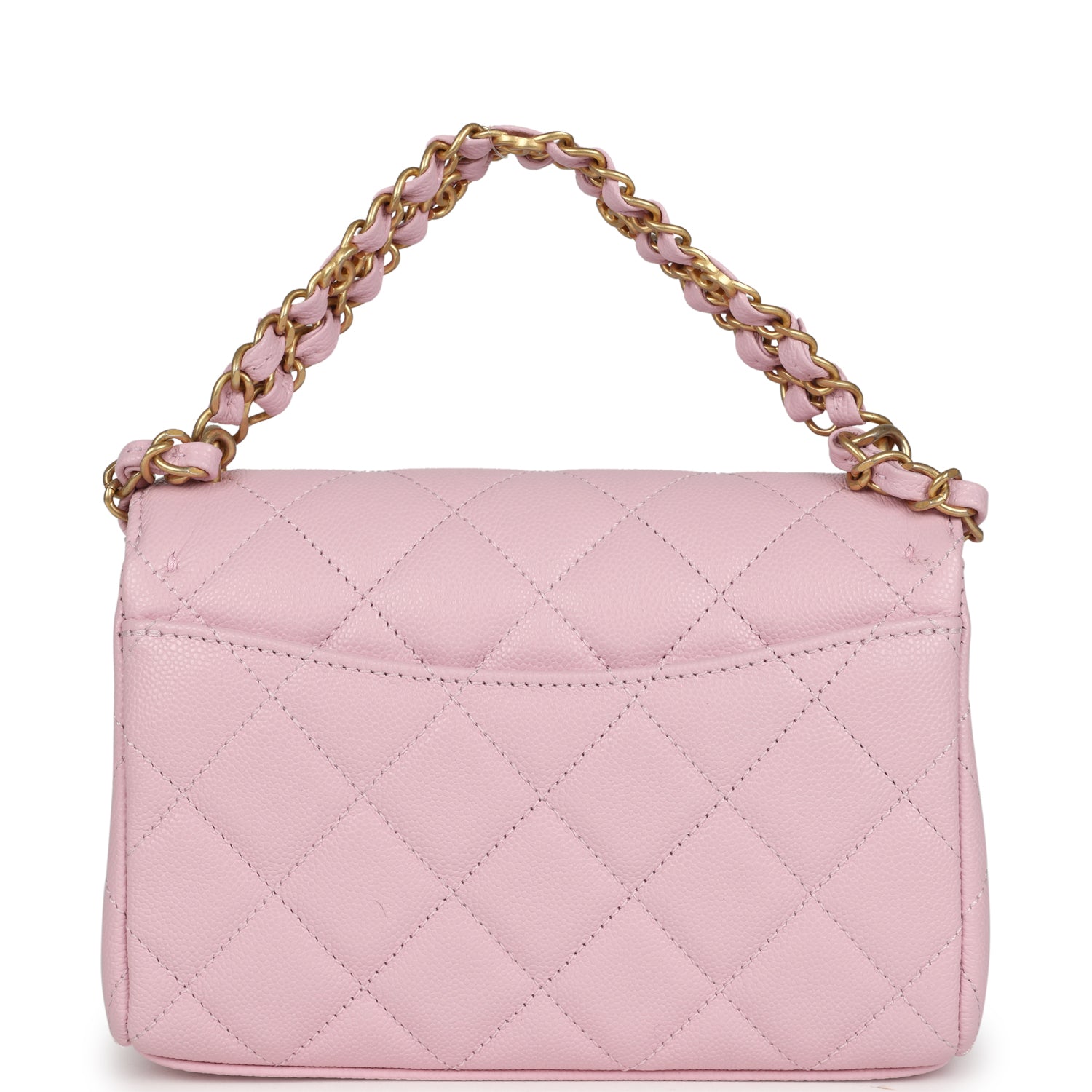 Chanel Mini Flap Bag Light Pink Caviar Brushed Gold Hardware